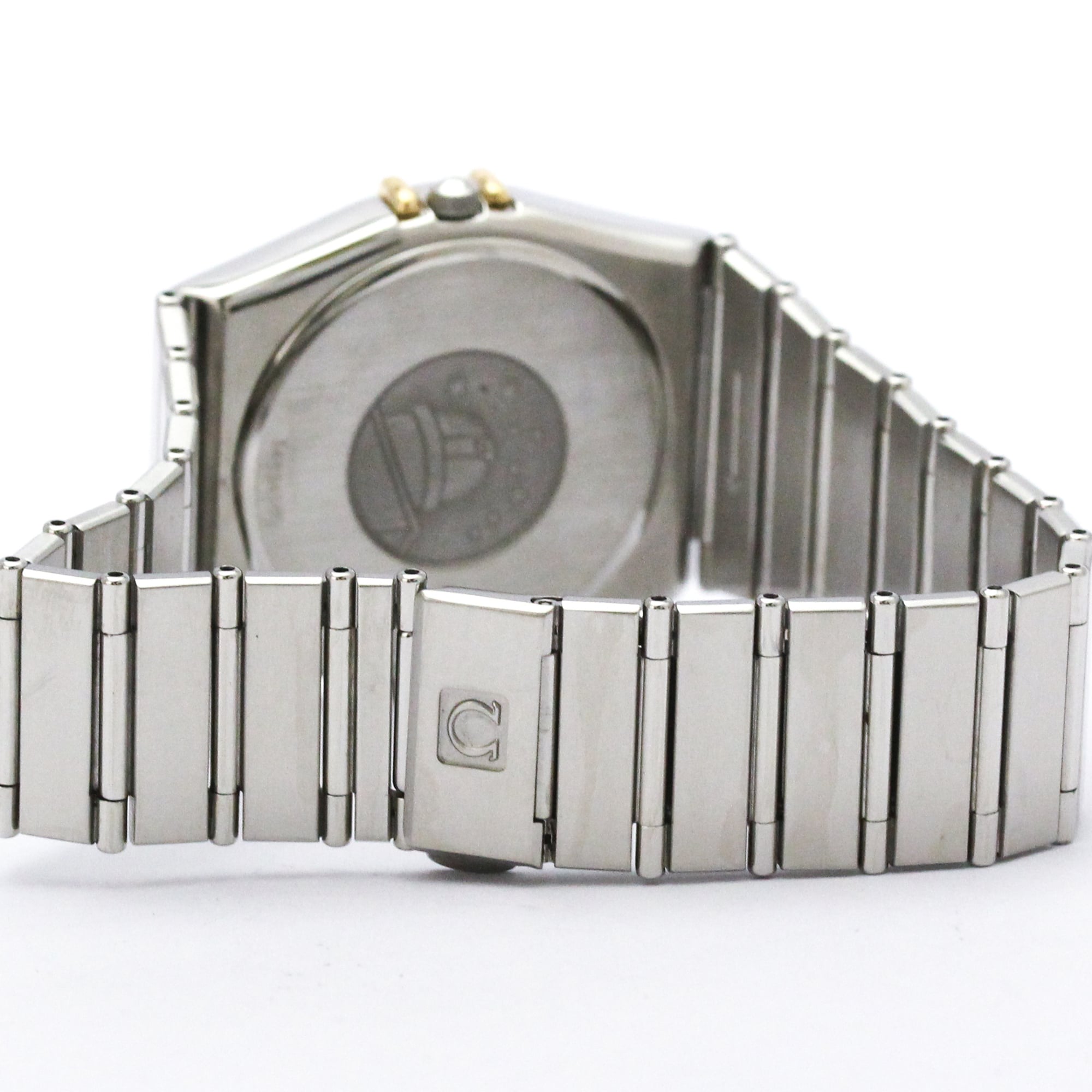 OMEGA Constellation 18K Gold Steel Quartz Mens Watch 396.1070 Polished — Very Good