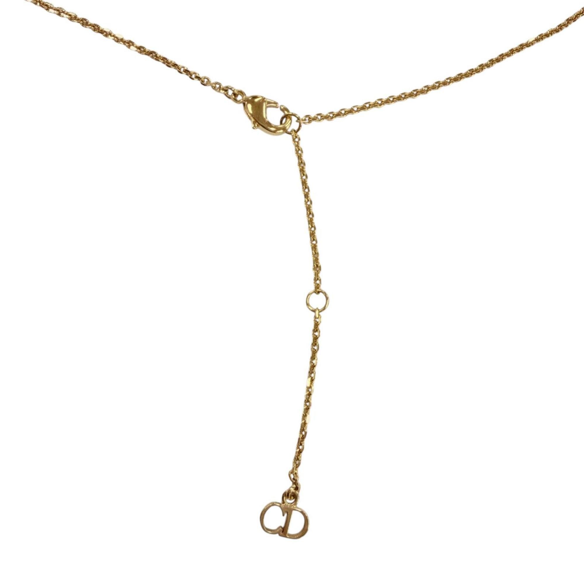 Christian Dior Clair D Lune necklace with CD logo and rhinestones, gold, for women, box — Like New
