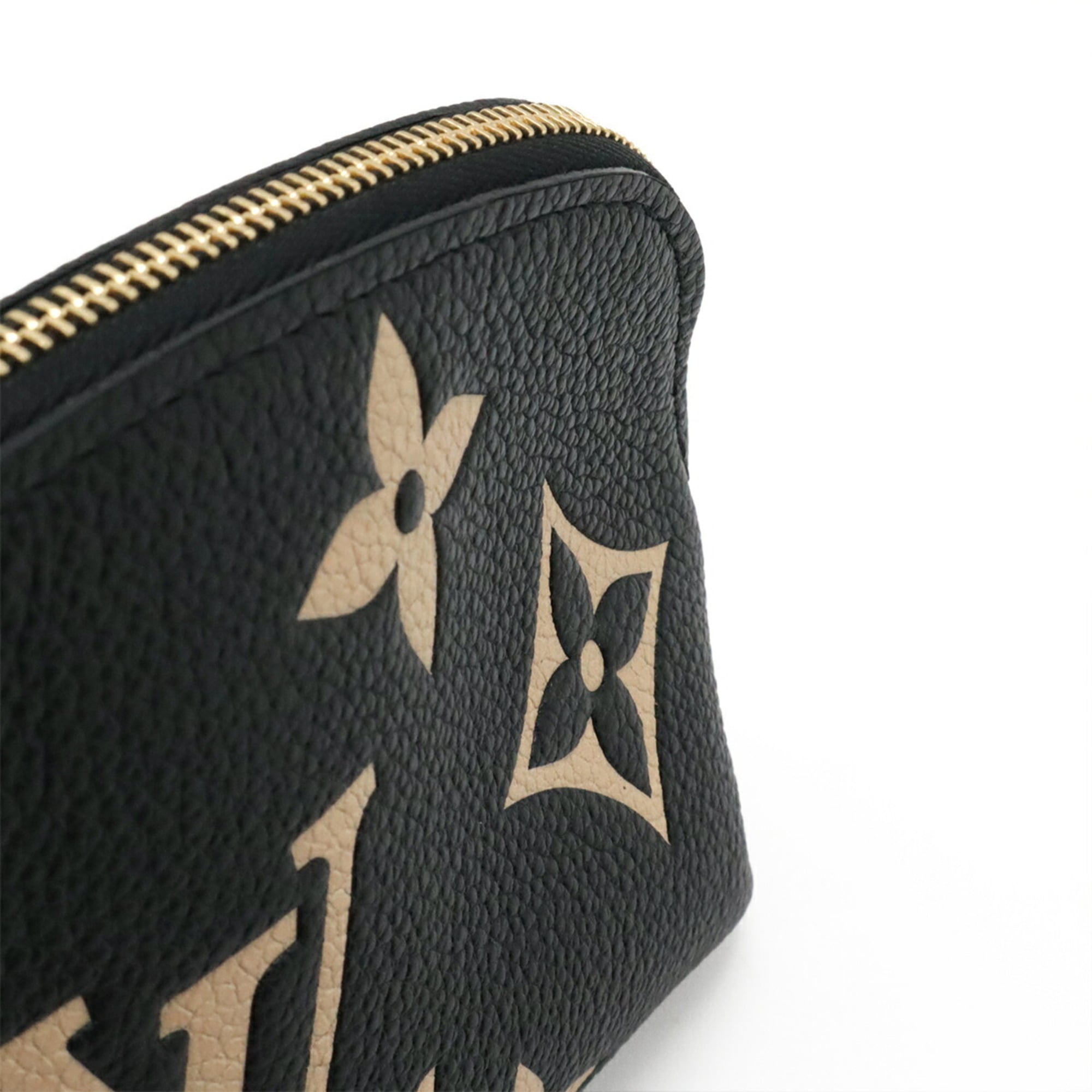 LOUIS VUITTON Louis Vuitton Monogram Empreinte Pochette Tick Bicolor Black Beige M59086 — Like New