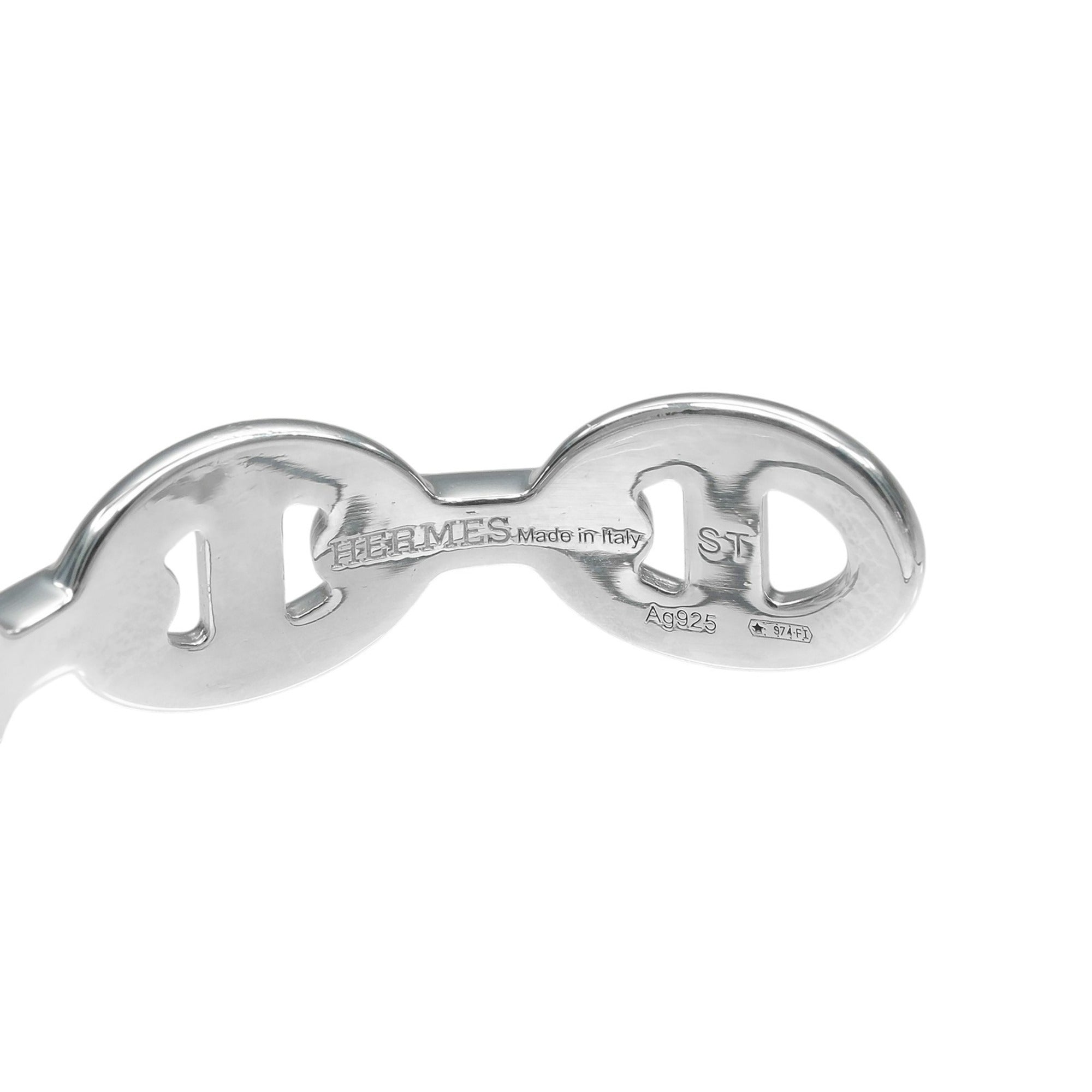 Hermes Chaine d'Ancre Anchene ST Bracelet, Sterling Silver 925, Made in Italy, 21AB299510, Approx. 18.1g, Unisex — Like New