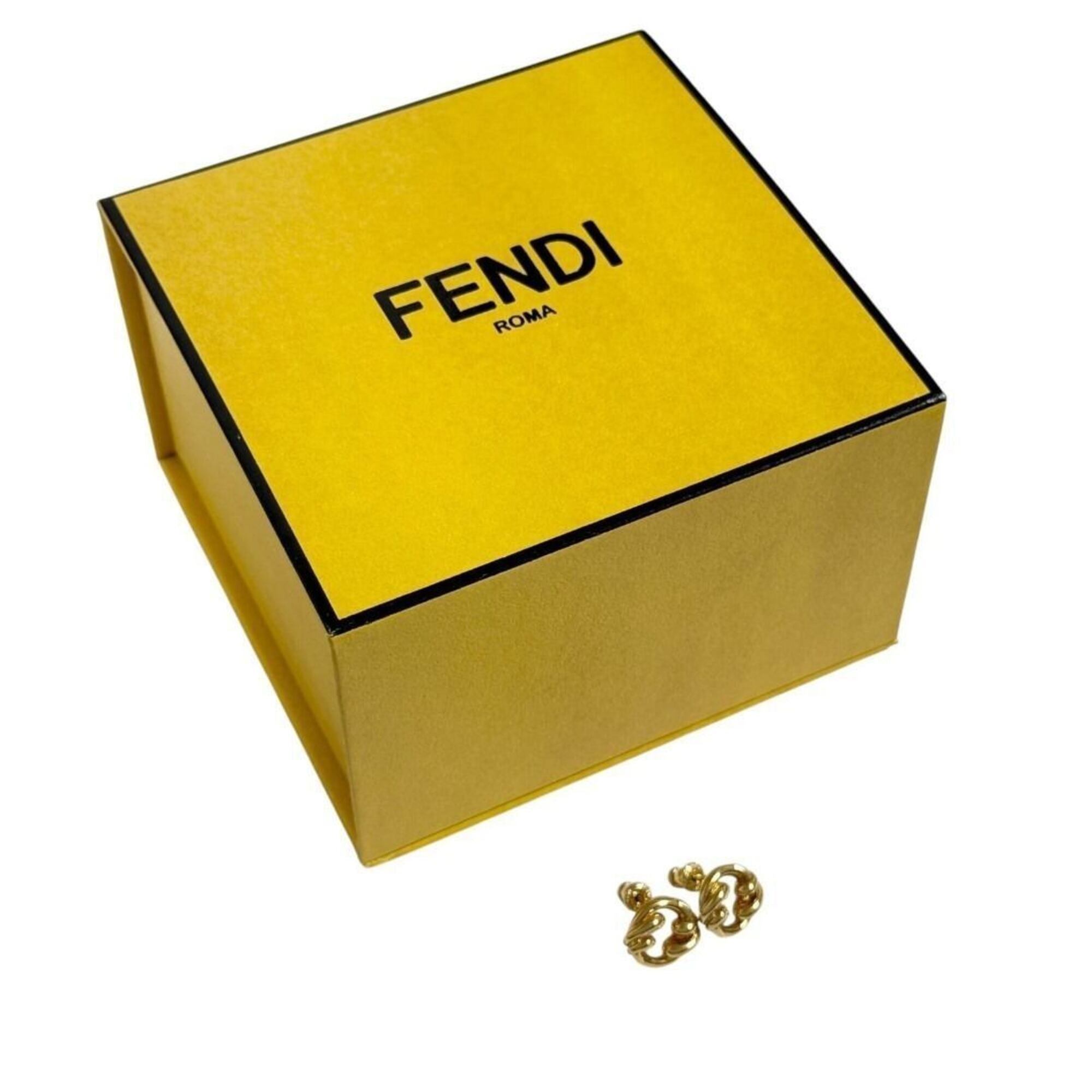 Fendi Women's Filo Stud Earrings, Gold — Like New
