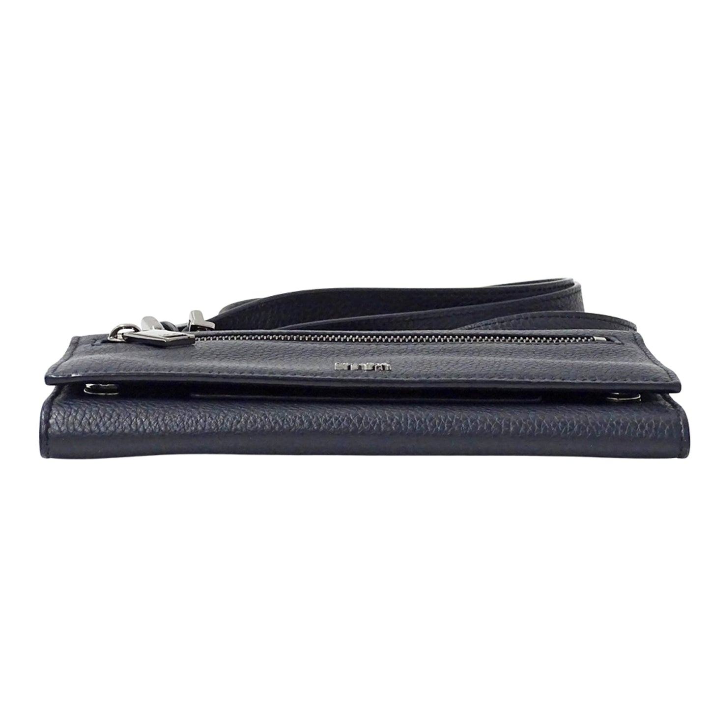 Christian Dior Dior Women's Leather Shoulder Wallet, Navy Blue, Long Crossbody
