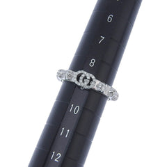 Like new Gucci 5.0g GG Interlocking G Ring in 18K White Gold with Full Diamonds, size 9 — Like New