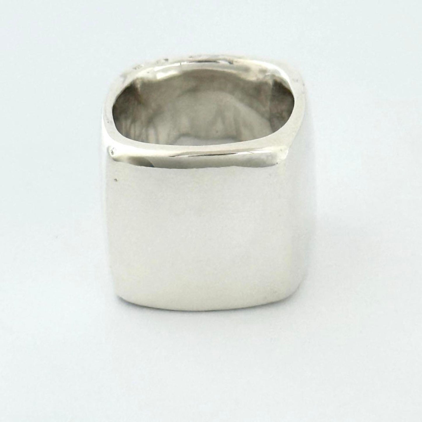 Chanel Vintage Wide Square Ring in 925 Sterling Silver