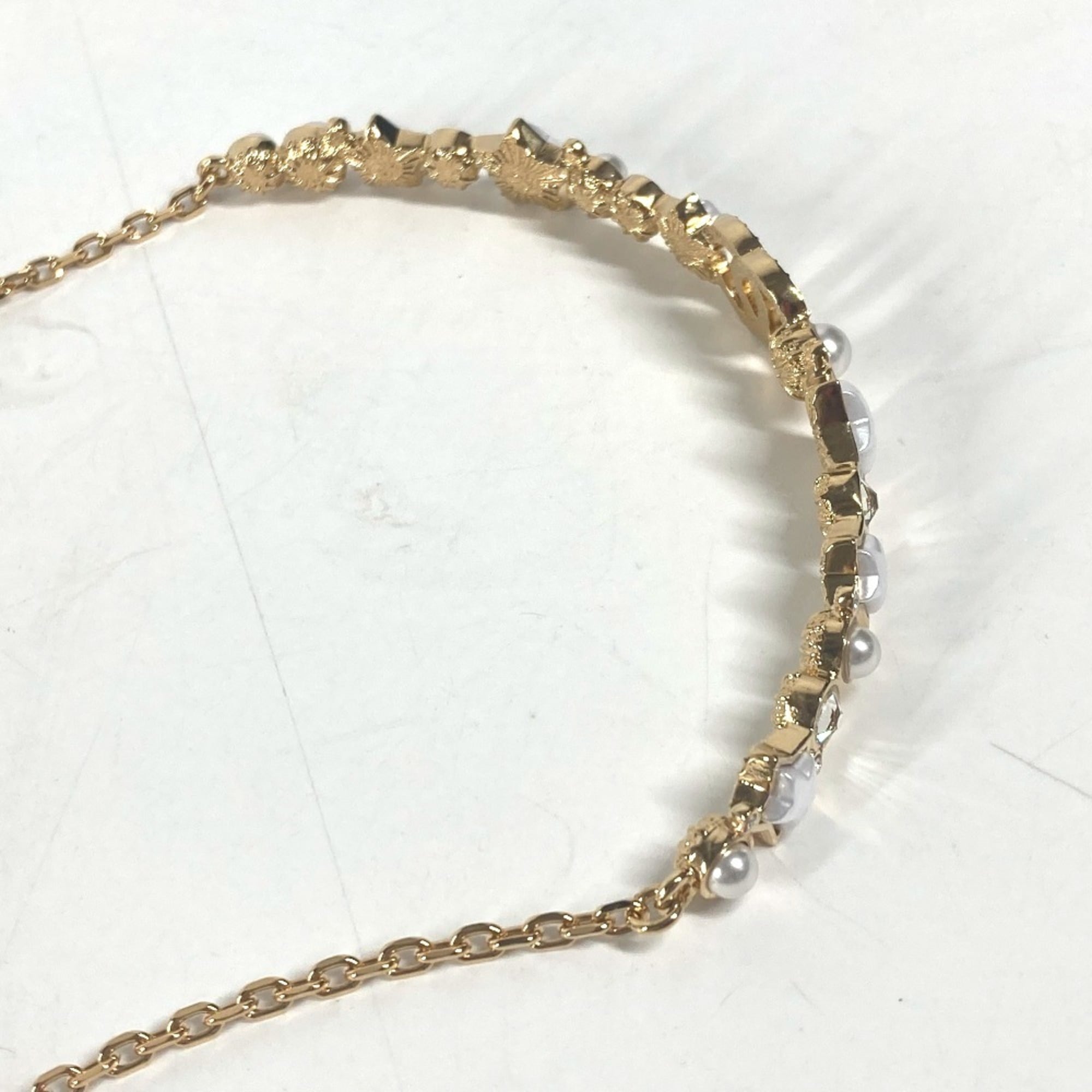 CHANEL B24C CC Coco Mark Star Chain Choker Rhinestone Necklace Metal Women's Gold G-240925-27 — New - Store Return
