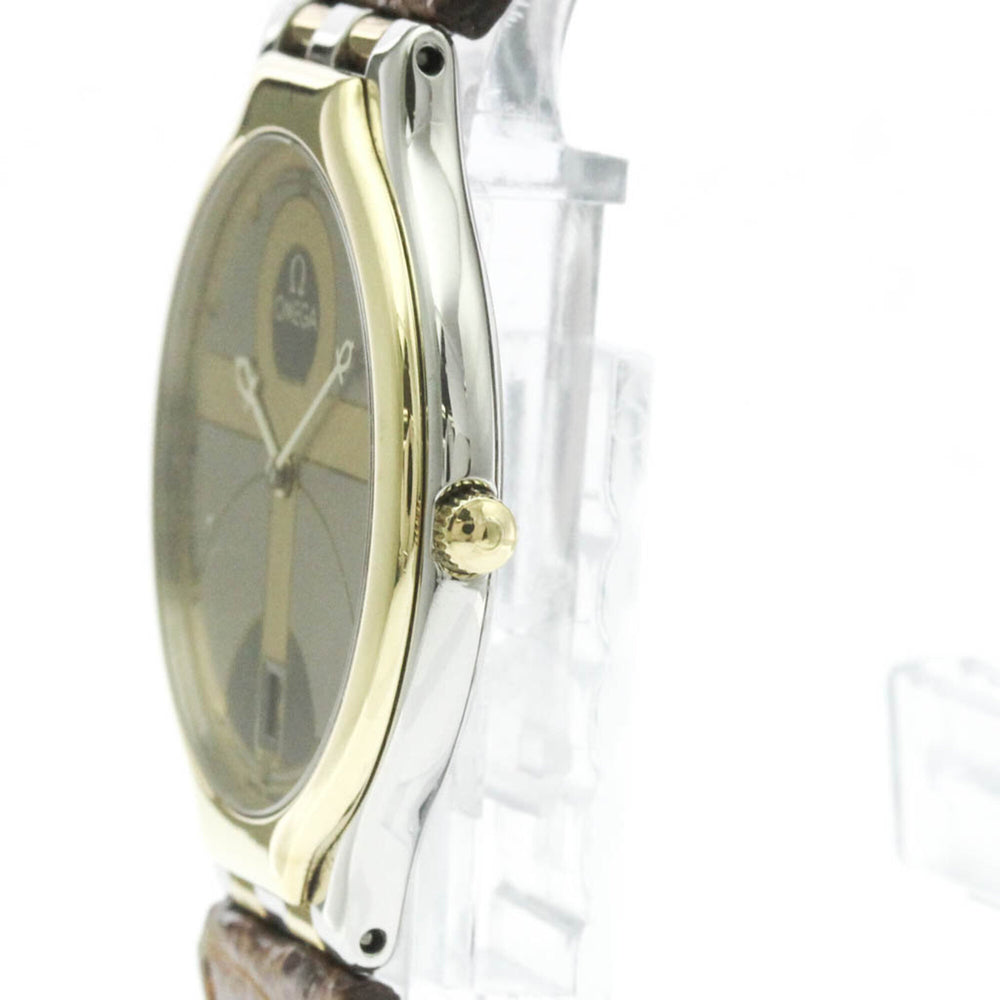 OMEGA De Ville Symbol K18 Gold Steel Quartz Mens Watch 196.0316 Polished — Very Good