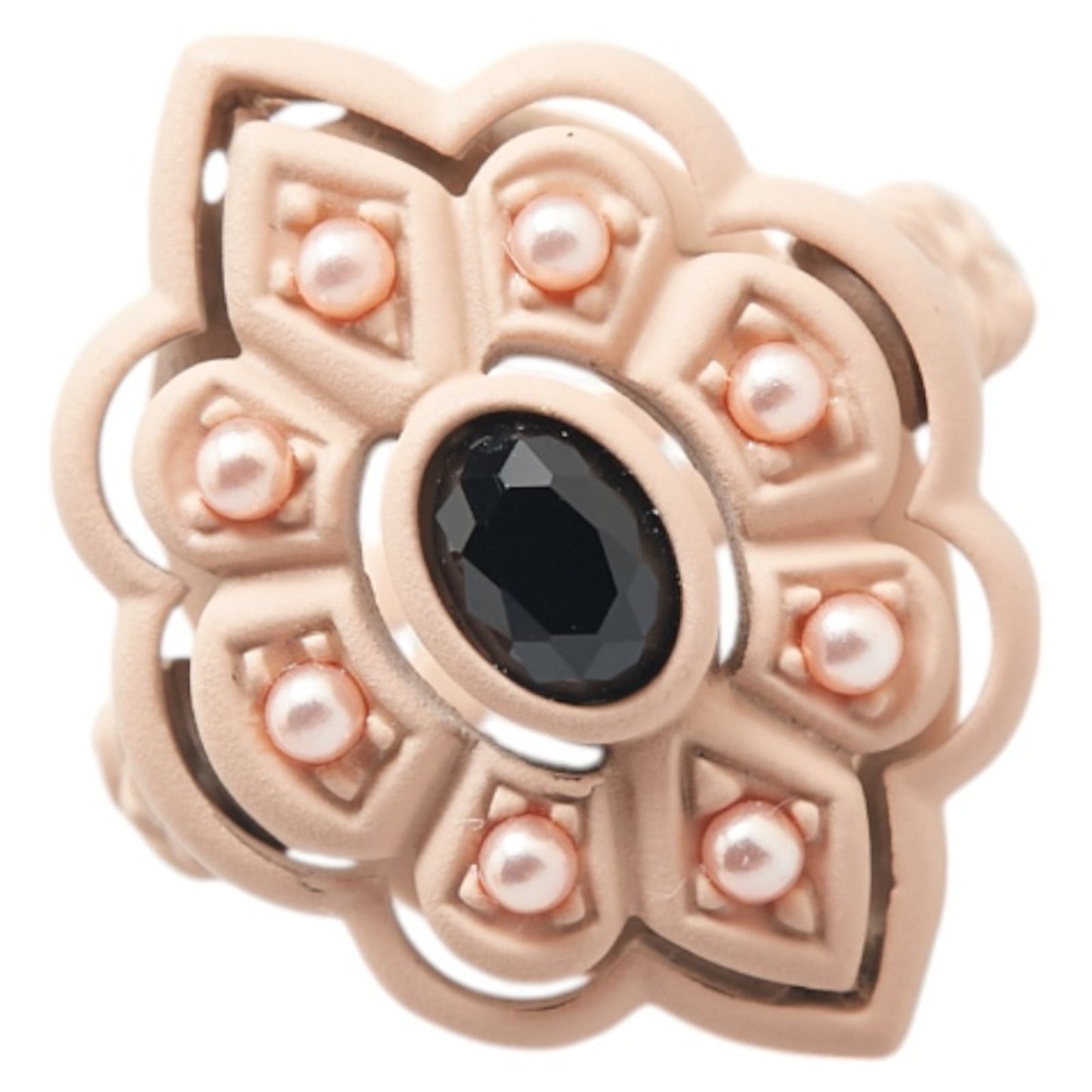 Gucci Stud Ring 2-piece set Pink Plastic Faux Pearl Velvet Women's GUCCI