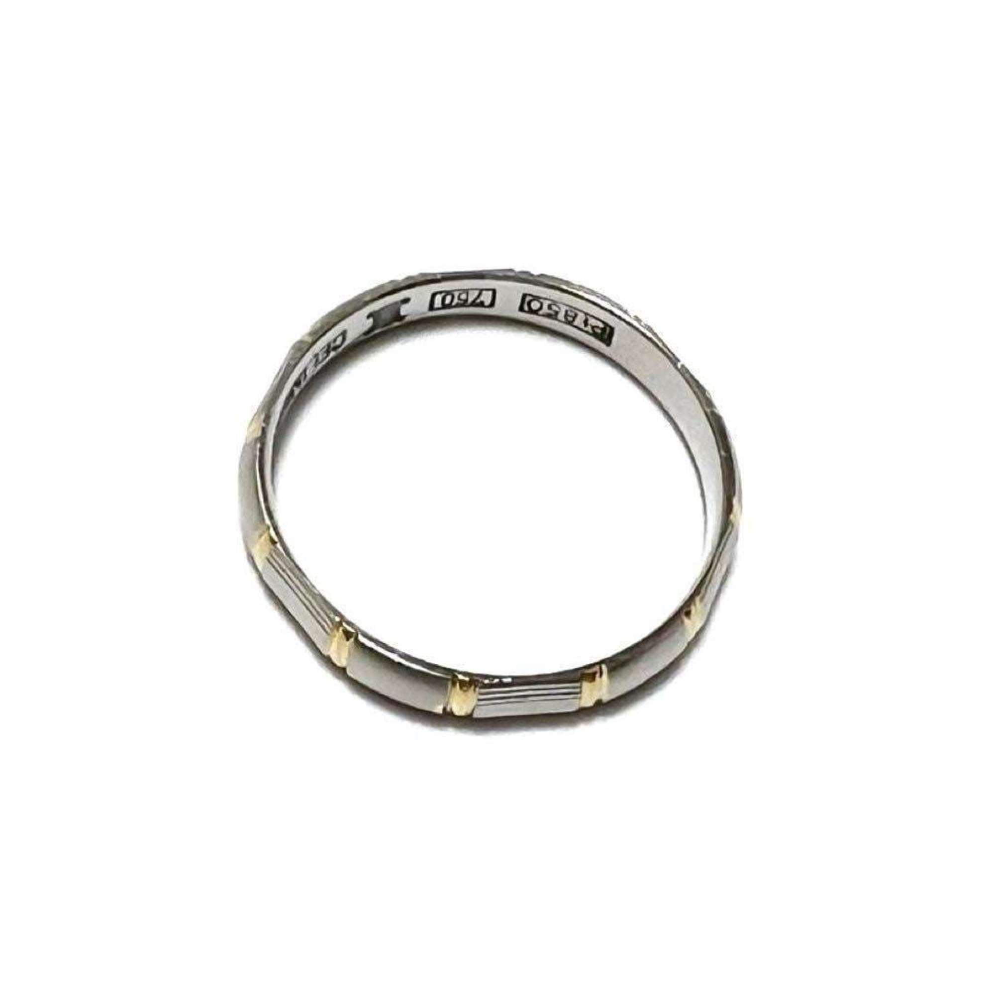 CELINE Men's Ring Platinum Yellow Gold K18 Combi Trim Off — Like New