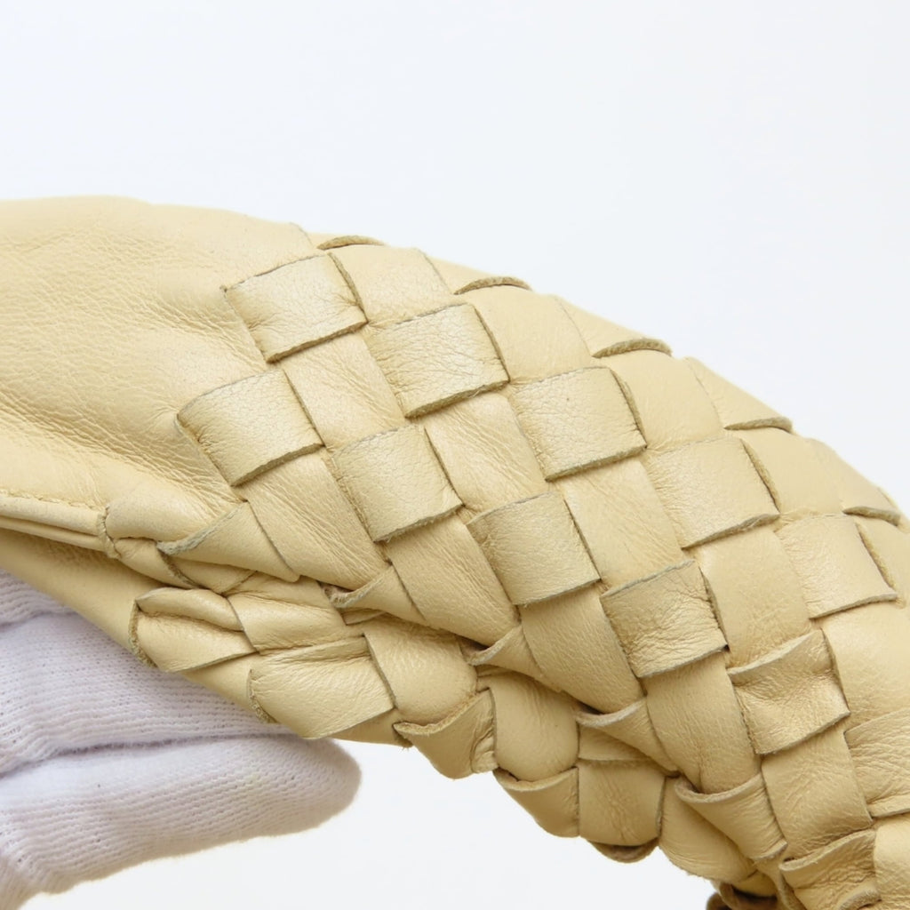 Bottega Veneta Intrecciato Shoulder Bag 115654, Cream Leather, One-Shoulder Bag, Women's, BOTTEGAVENETA