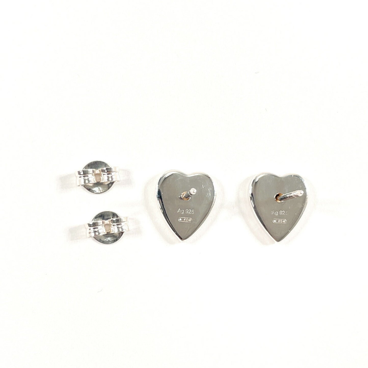GUCCI Trademark Heart Shape 223990 J8400 8106 Earrings Silver 925 Women's