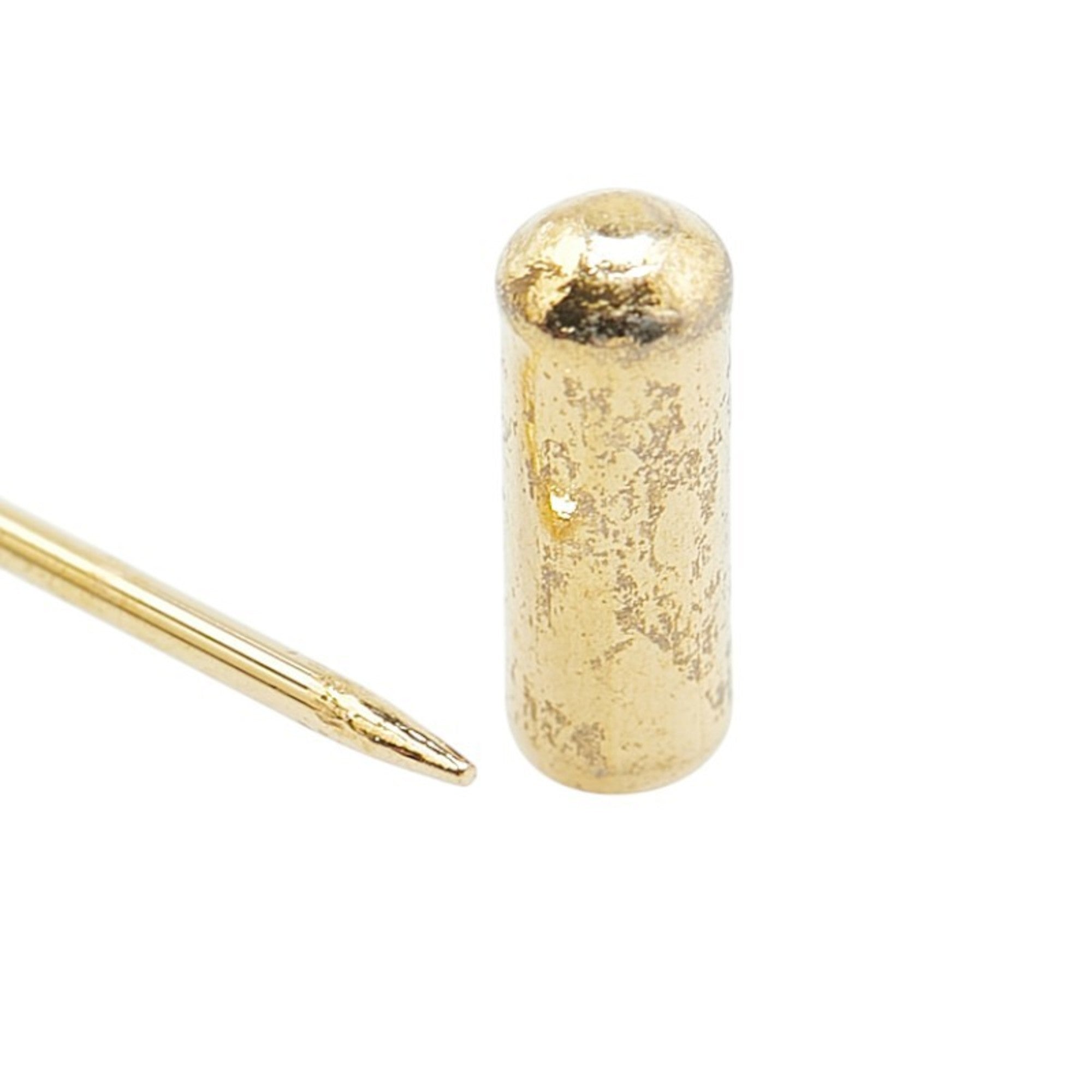 Salvatore Ferragamo Gancini rhinestone pin brooch, gold plated, for women.