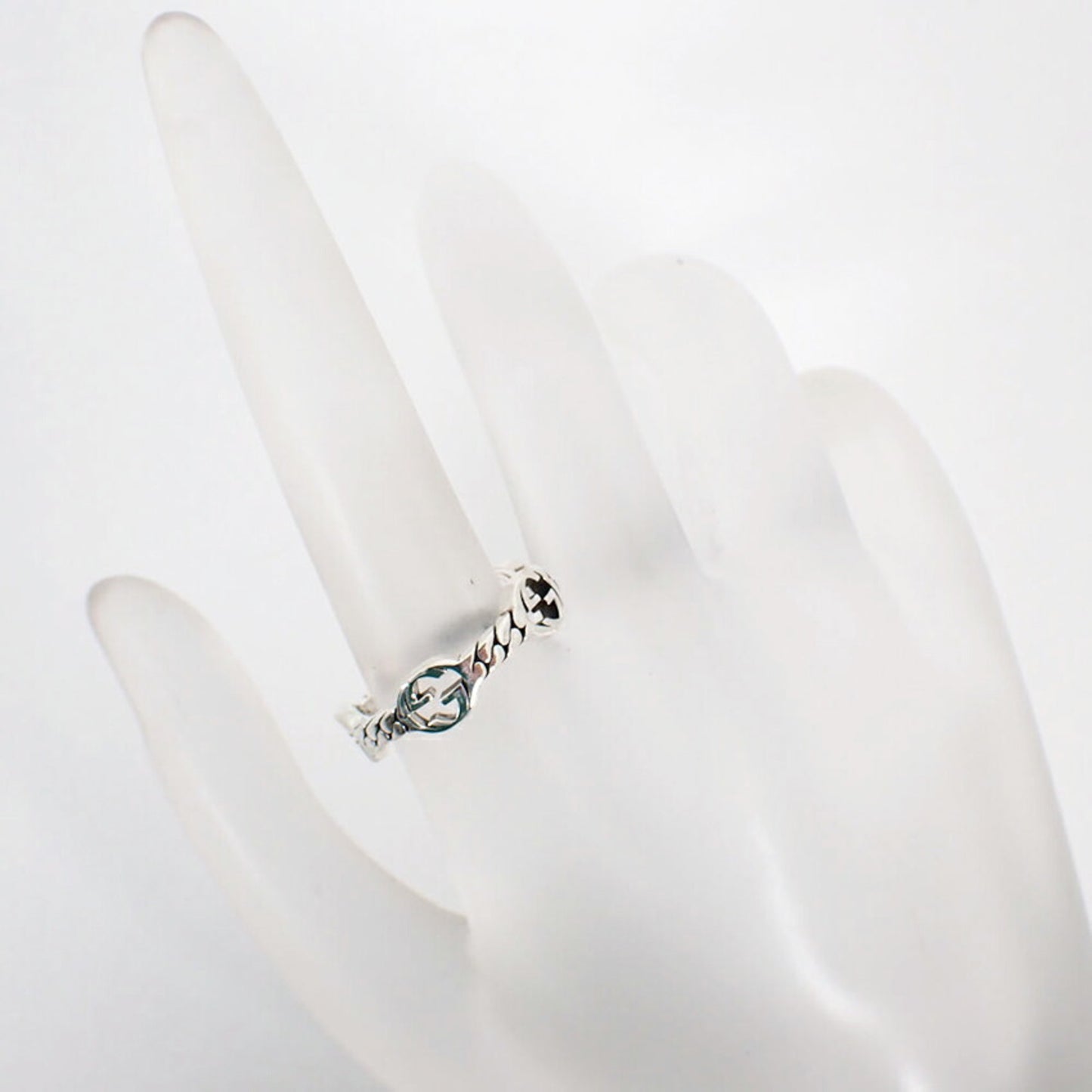 GUCCI 925 Interlocking G Ring, size 13