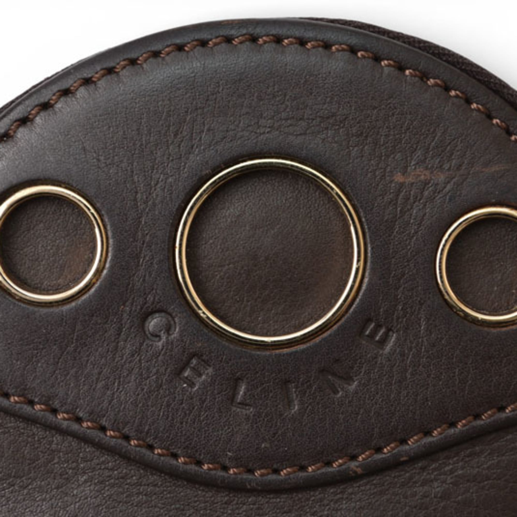 Celine coin case, circle-shaped, dark brown