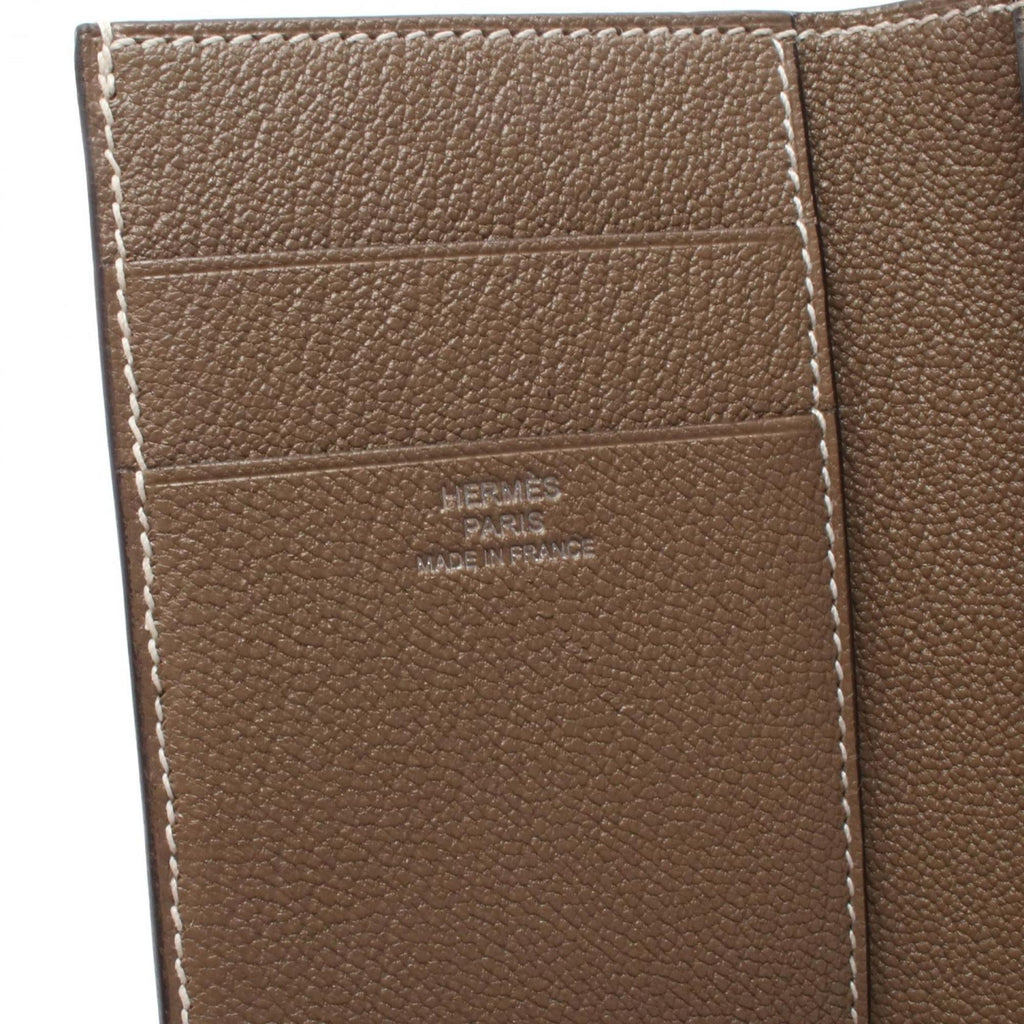 Hermes Hermès Bearn Combination Etoupe Tri-fold Wallet, Chevre, Women's, Gray