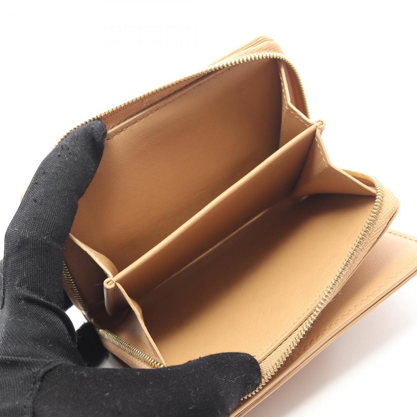 Louis Vuitton Portefeuille Lou Monogram Embossed Camel Leather Bifold Wallet, Beige, Women's, M81673