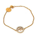 FENDI Fendi Bracelet F-Is 8AK712 Gold Metal Rhinestone Women's