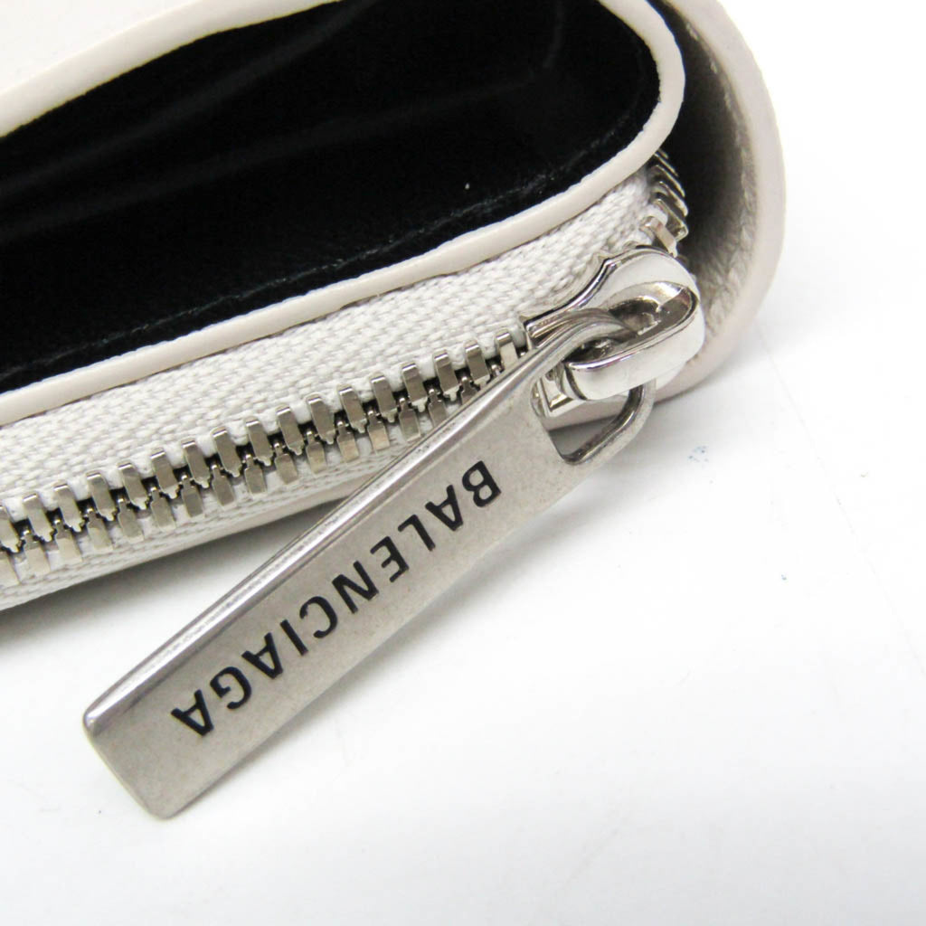 Balenciaga Envelope Compact Wallet 753762 Men,Women Leather Wallet (tri-fold) Black,Off-white