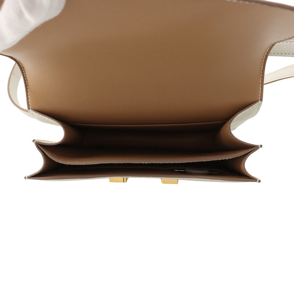 Hermes Mini Constance 3 Miroir Verso Mushroom Chai Chevre Mysore B stamp handbag women's HERMES — Like New