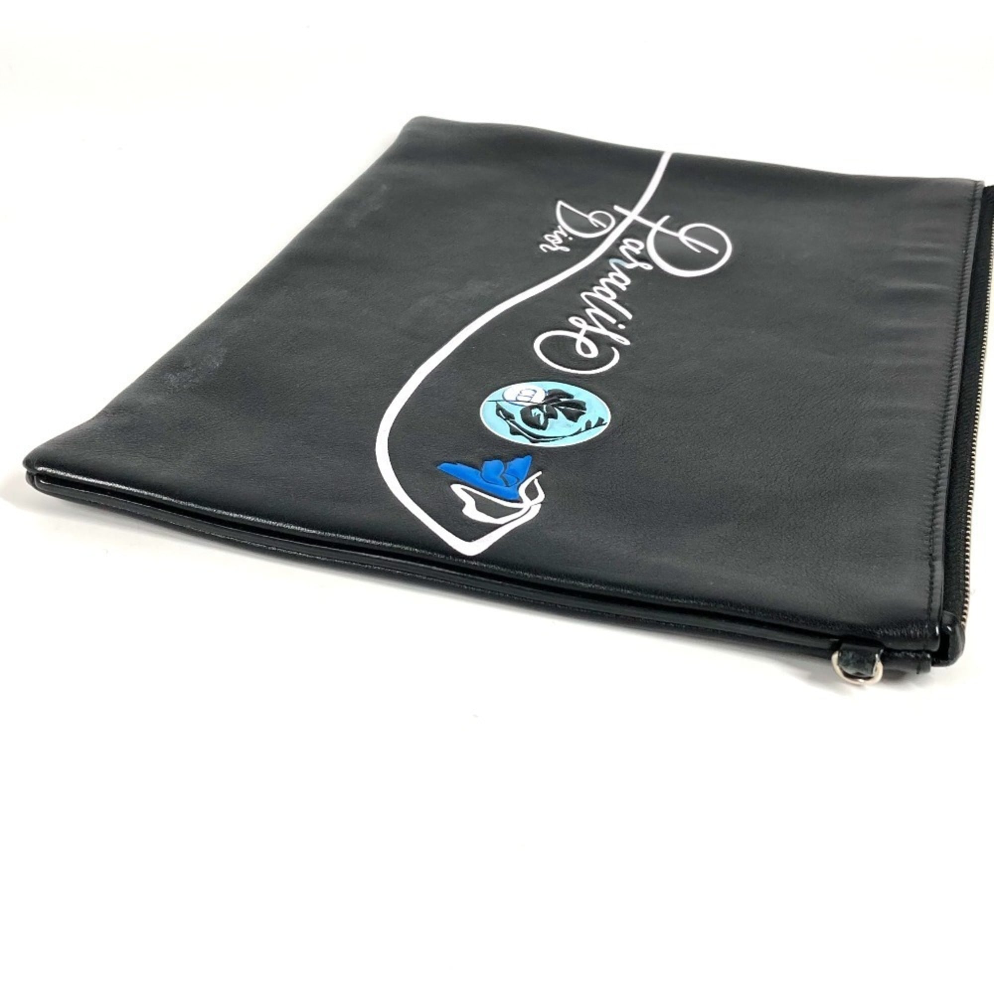 Christian Dior Dior logo bag, second pouch, clutch leather, men's and women's, black