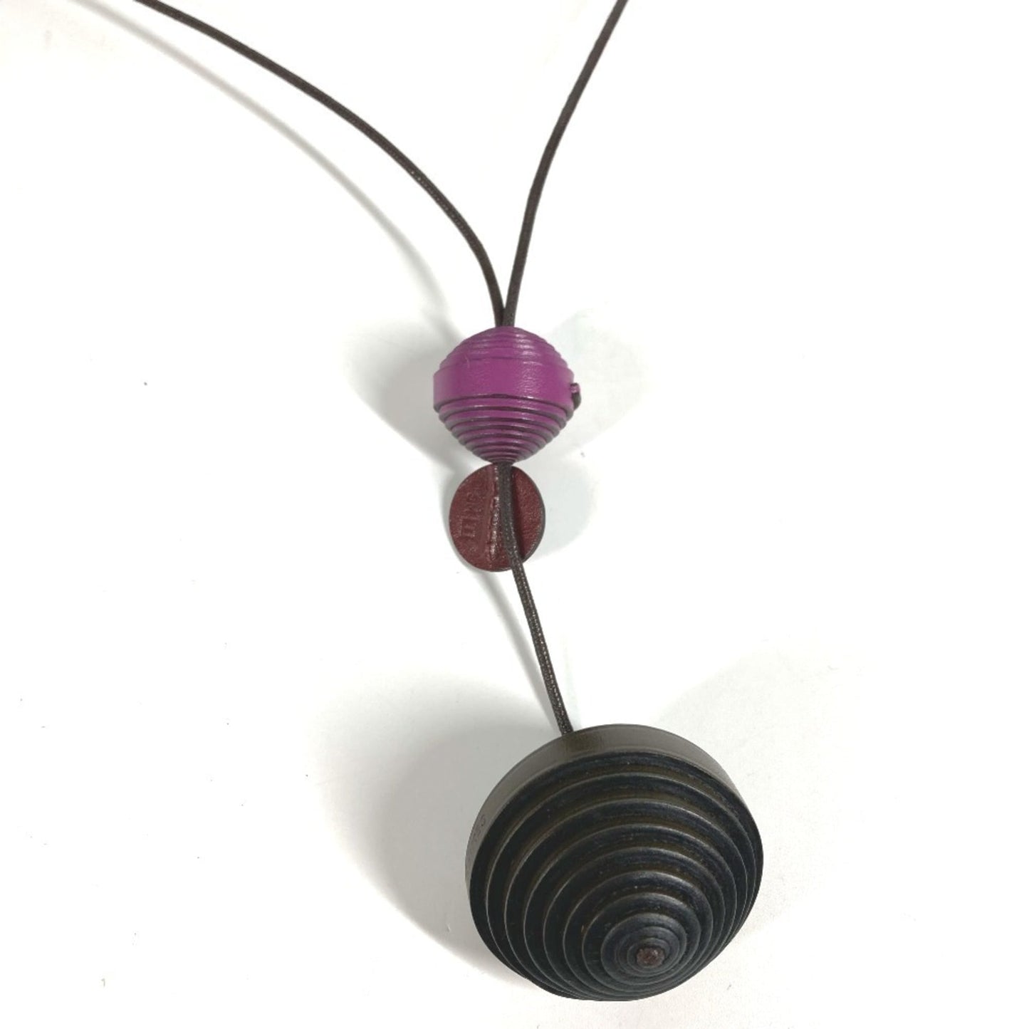 HERMES Jojoba Necklace, Accessory, Jewelry, Choker Leather, Women's, Purple