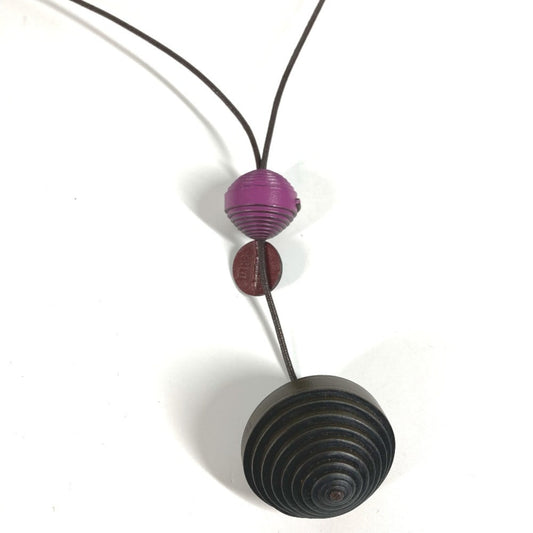 HERMES Jojoba Necklace, Accessory, Jewelry, Choker Leather, Women's, Purple