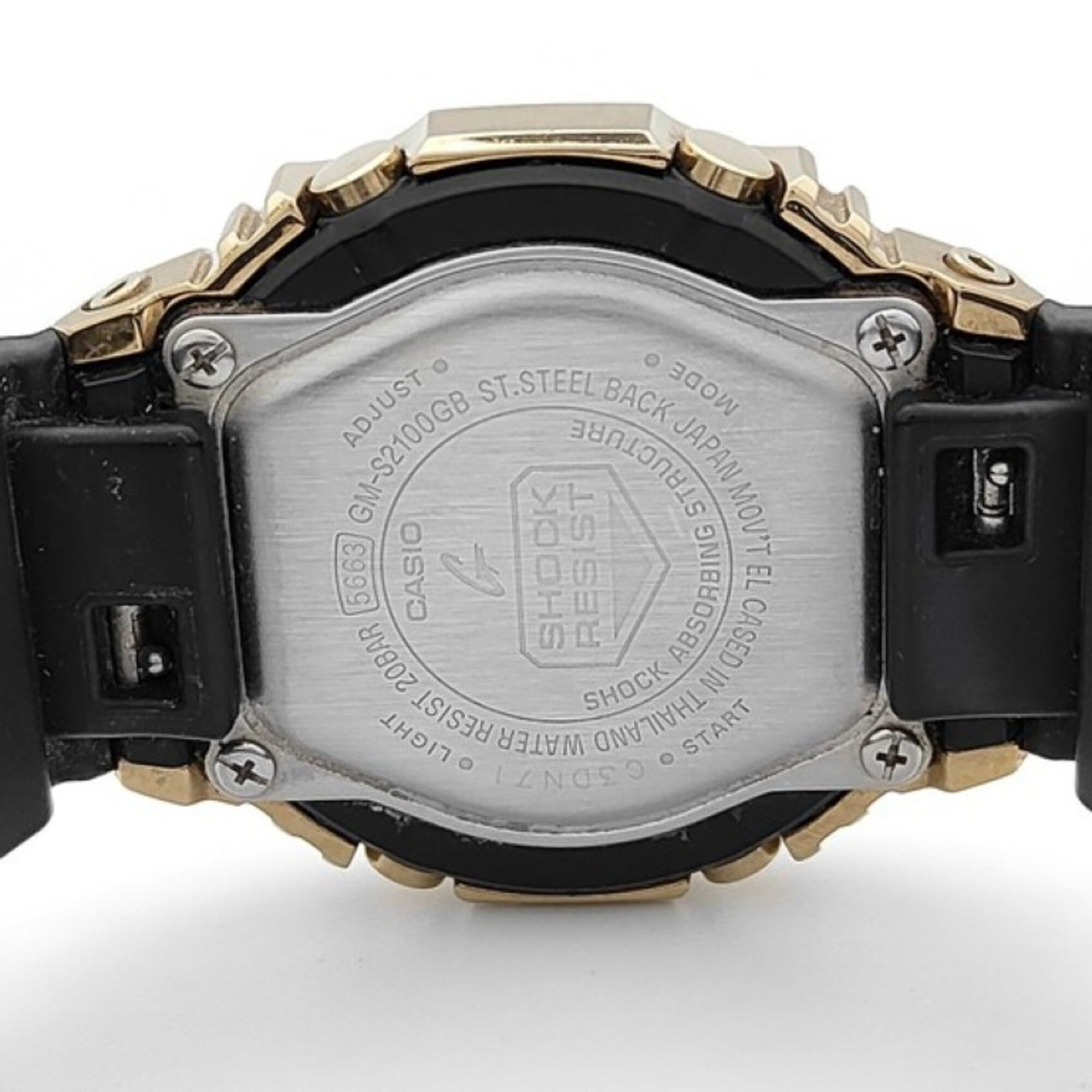 CASIO G-SHOCK ANALOG-DIGITAL WOMEN GM-S2100GB-1AJF Black Gold Resin/Stainless Steel Women's Watch — Good