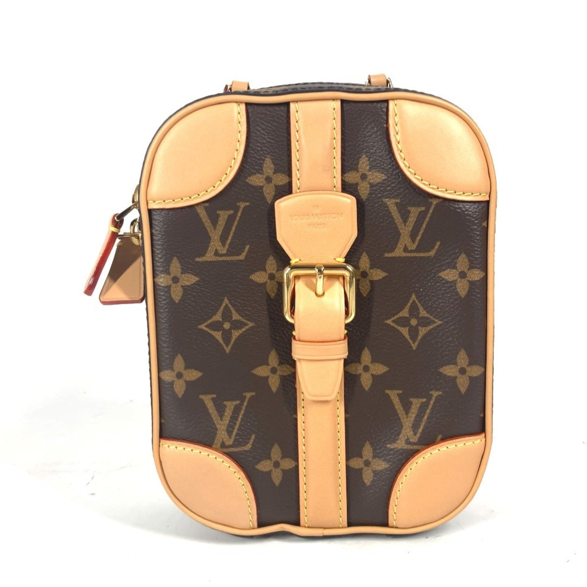 LOUIS VUITTON M68623 Monogram Valisette Vertical Pochette Handbag Shoulder Bag Canvas Men's Women's Brown G-241125-44 — Like New