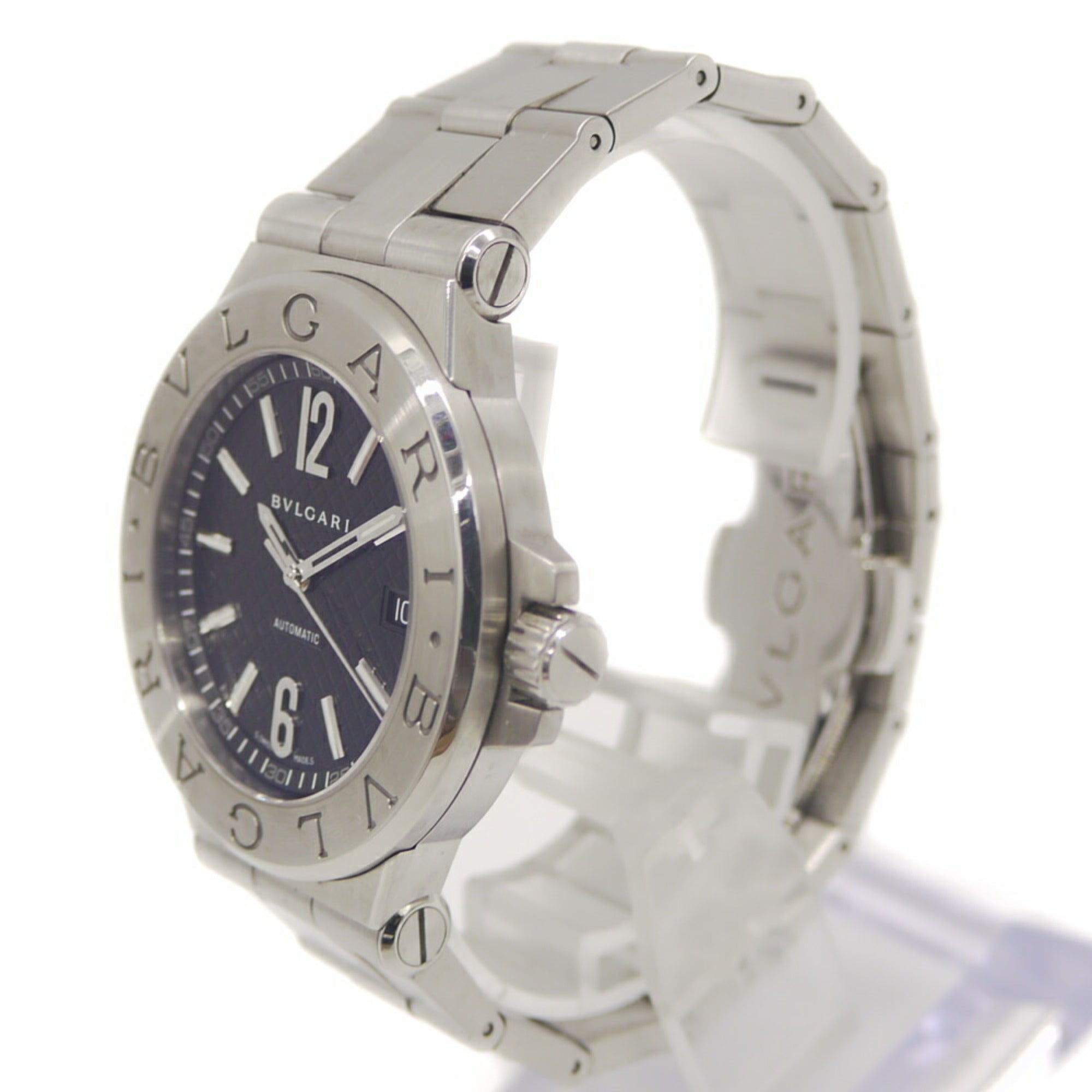 BVLGARI Diagono Date DG40S Automatic Black Dial Watch — Good