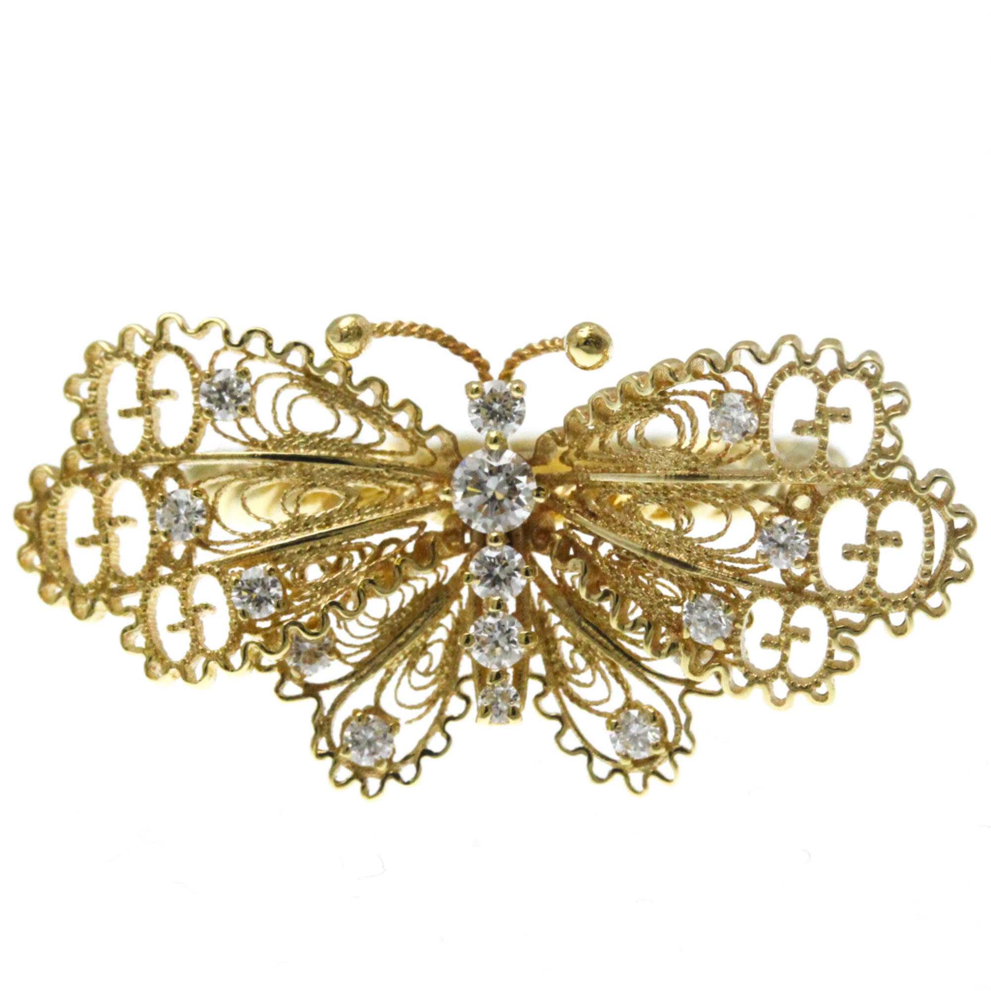 Gucci Le Marché Des Merveilles Butterfly Ring Yellow Gold (18K) Fashion Diamond Band Ring Gold
