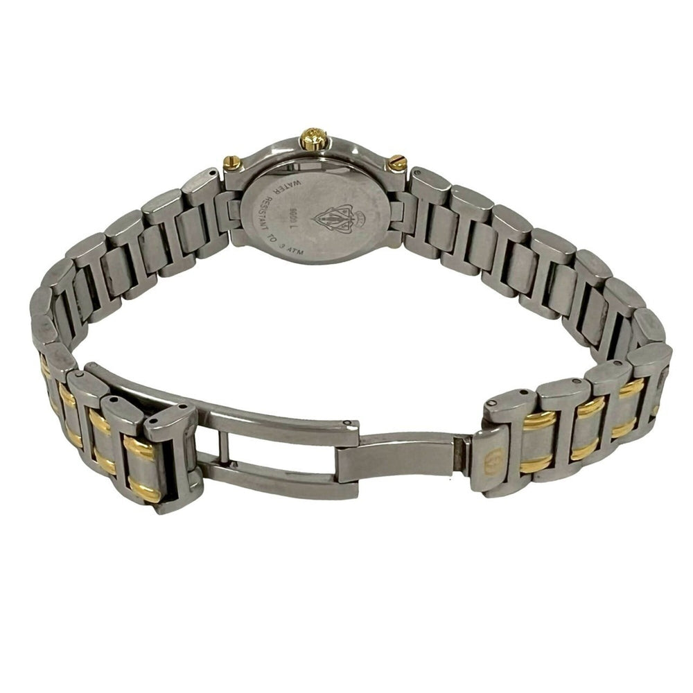 GUCCI 9000L Logo Engraved Stainless Steel Quartz Wristwatch, Silver/Gold, 37789 — Good