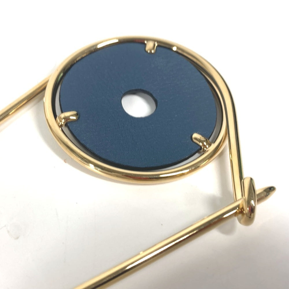 LOEWE Brooch Metal Leather Men's Women's Gold MO-241124-16 — New - Store Return
