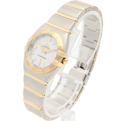 Omega Constellation Double Eagle Watch, 18K (Yellow Gold) Stainless Steel, Ladies', White/White Mother-of-Pearl Case, 1381.70 — Very Good