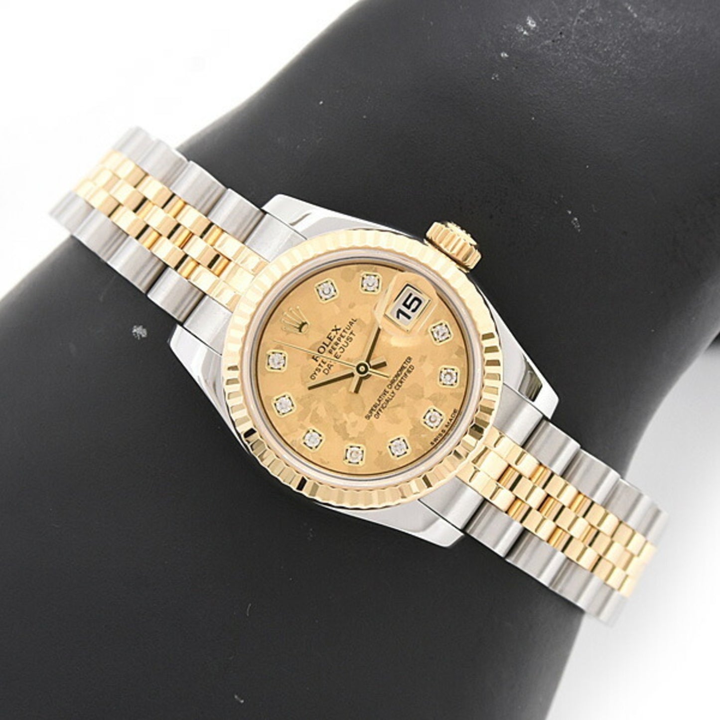 Rolex Women's Datejust 10P Automatic Watch with Random Gold Crystal Dial, Stainless Steel and Yellow Gold, Model 179173G