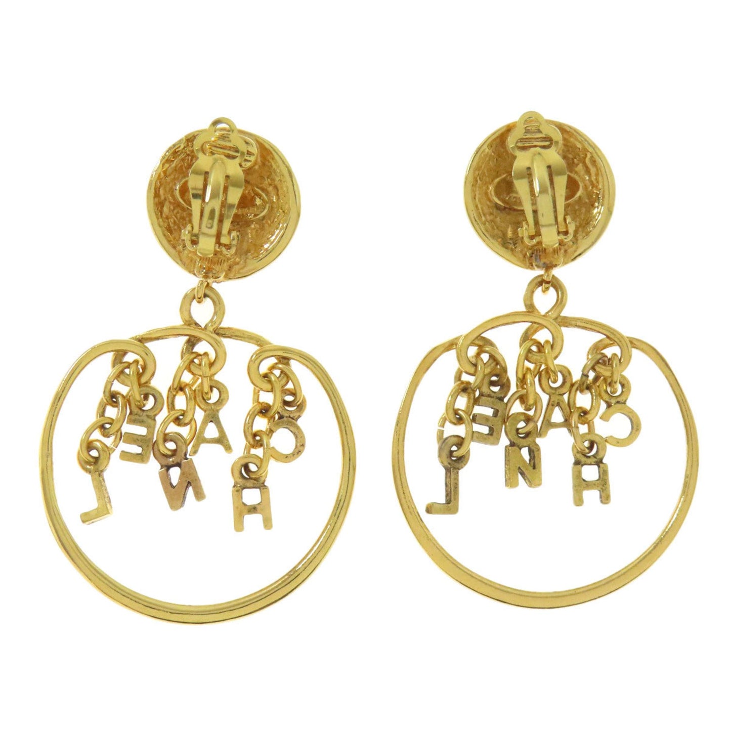 Chanel logo hoop earrings in metal for women