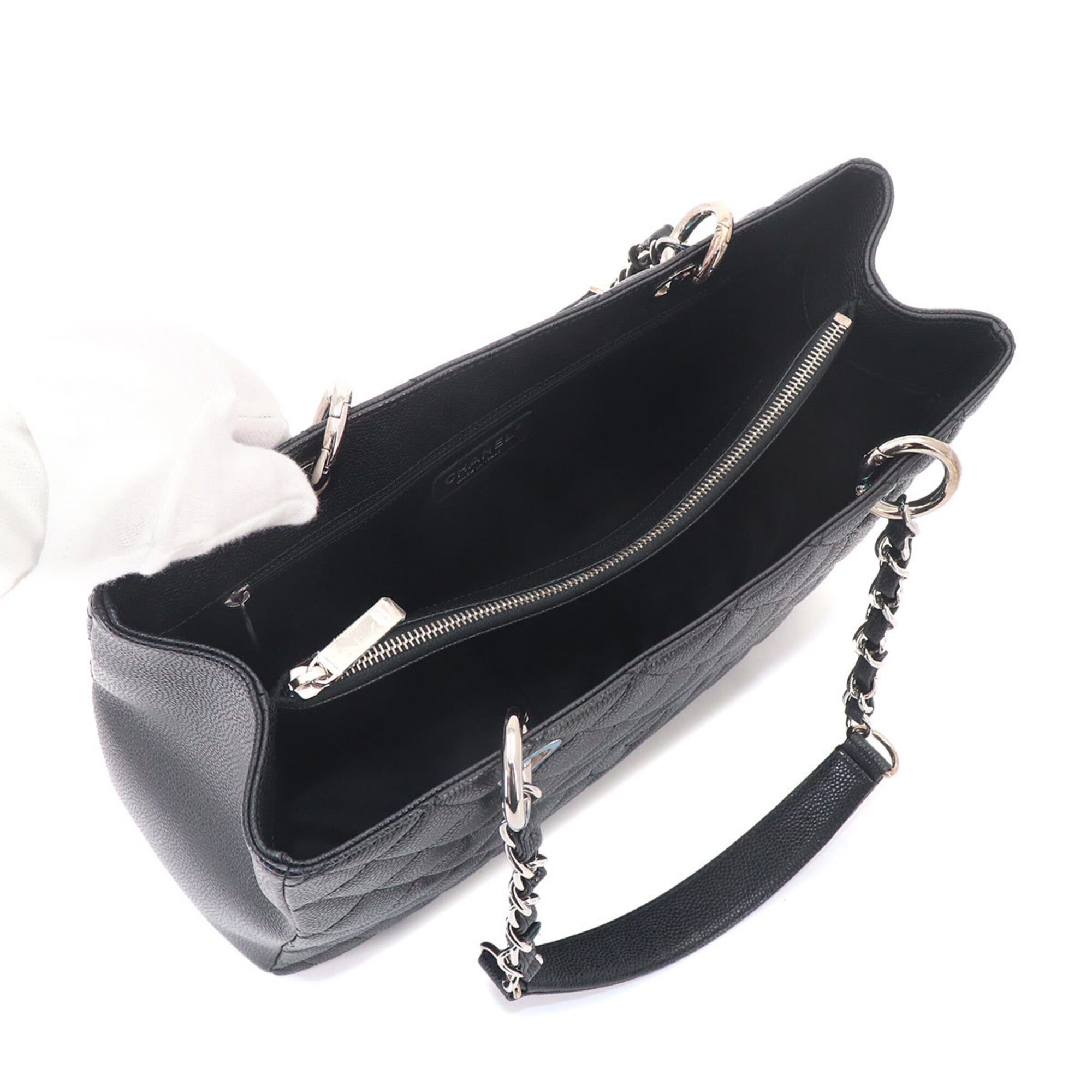 Chanel Matelasse Grand Chain Tote Handbag GST Caviar Leather Black A50995 — New - Store Return