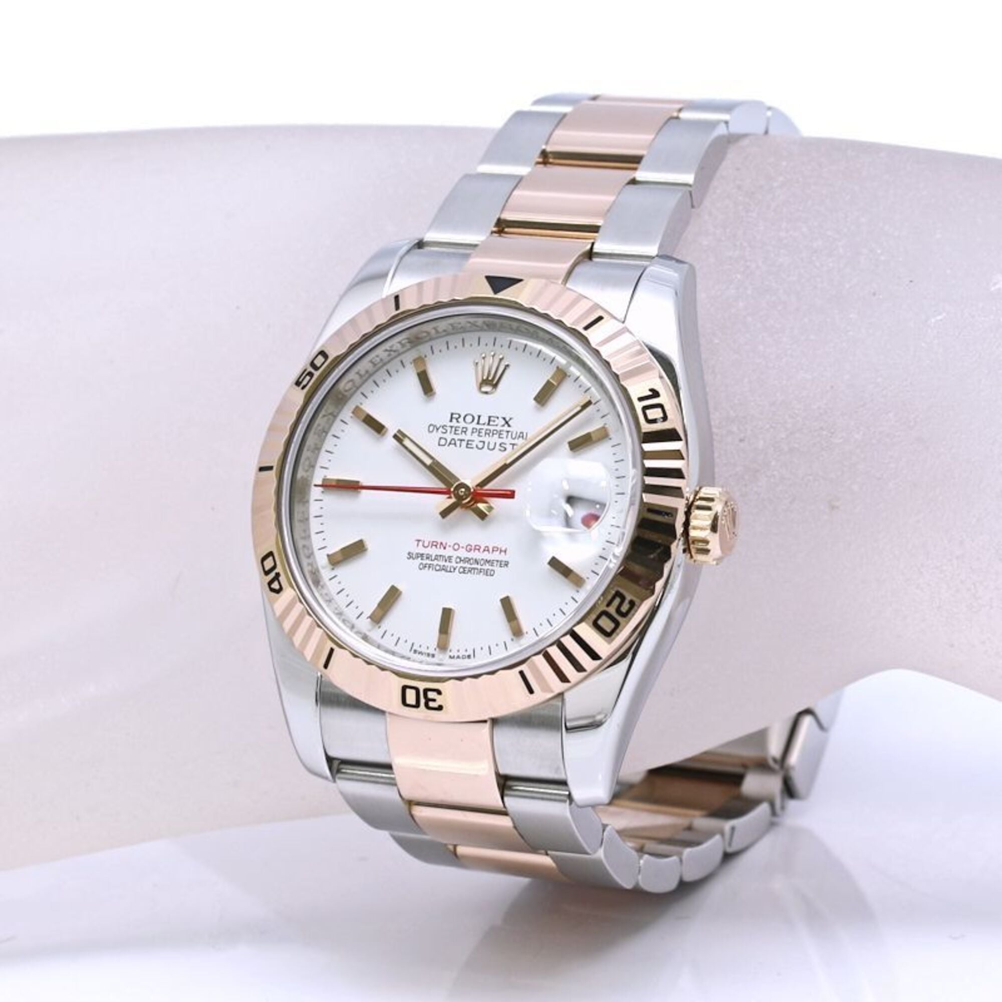ROLEX Datejust Turn-O-Graph 116261 Oyster Bracelet Men's Watch SSx18KPG 40469 — Very Good