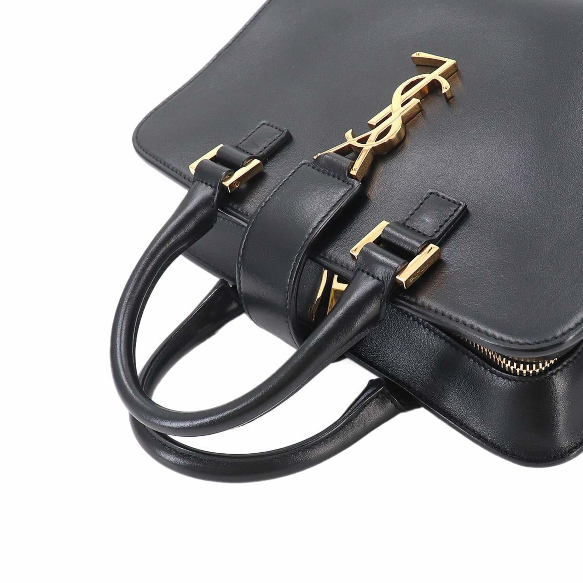 Saint Laurent Baby Cabas 2-way Hand/Shoulder Handbag, Leather, Black, 568853 — Like New