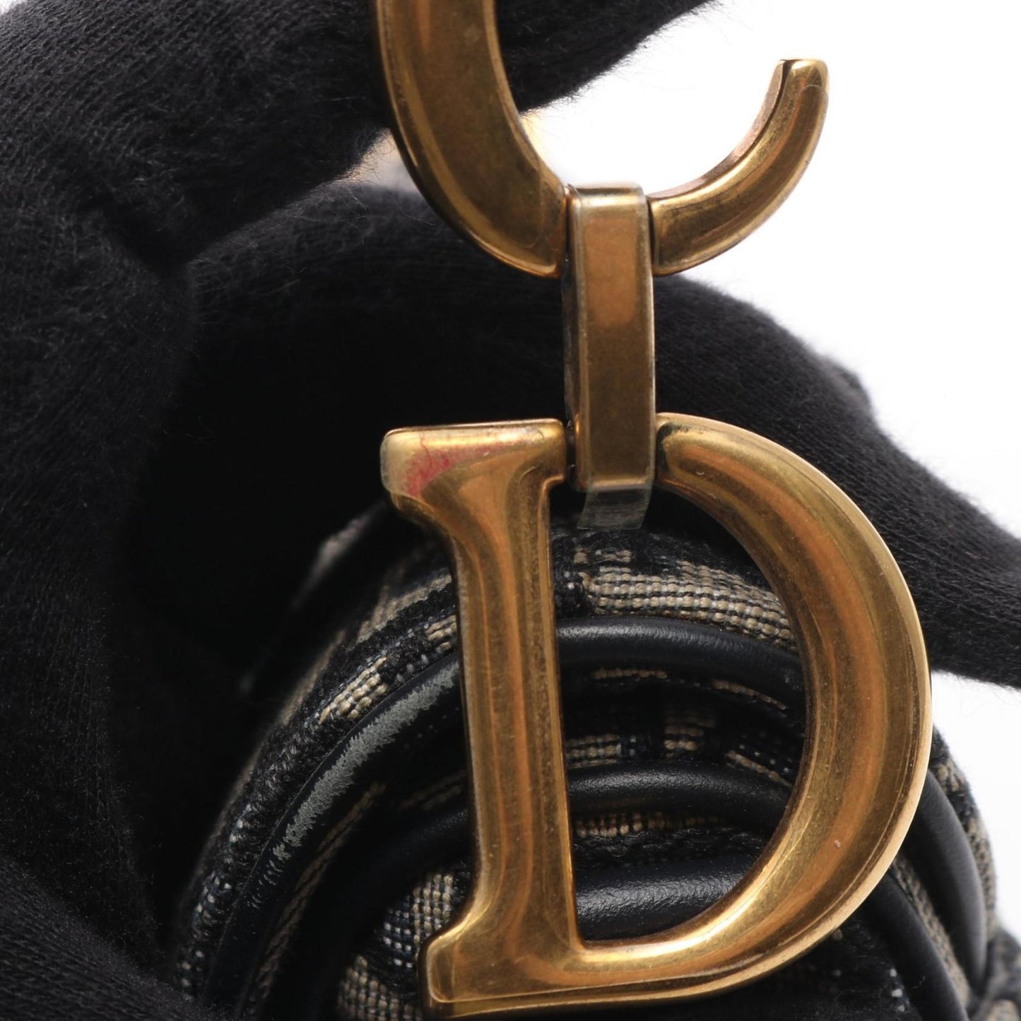 Christian Dior Dior Saddlebag Mini Oblique Jacquard Handbag Canvas Leather Women's Bag Beige Navy Black