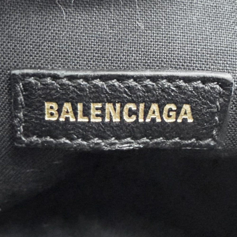 BALENCIAGA 806459 Monaco Arena Calfskin Camera Bag Chain Shoulder Black Antique Gold Hardware Made in Italy Women's — Like New