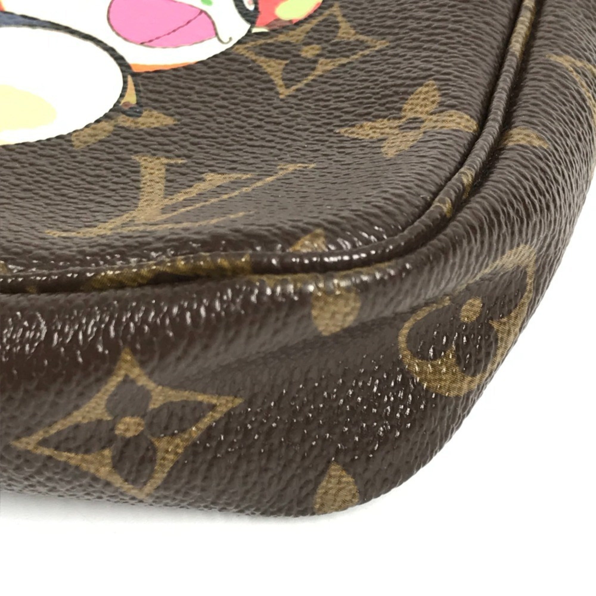 LOUIS VUITTON M51981 Monogram Panda Takashi Murakami Pochette Accessoires Bag Accessory Pouch Handbag Shoulder Canvas Women's Brown — Like New