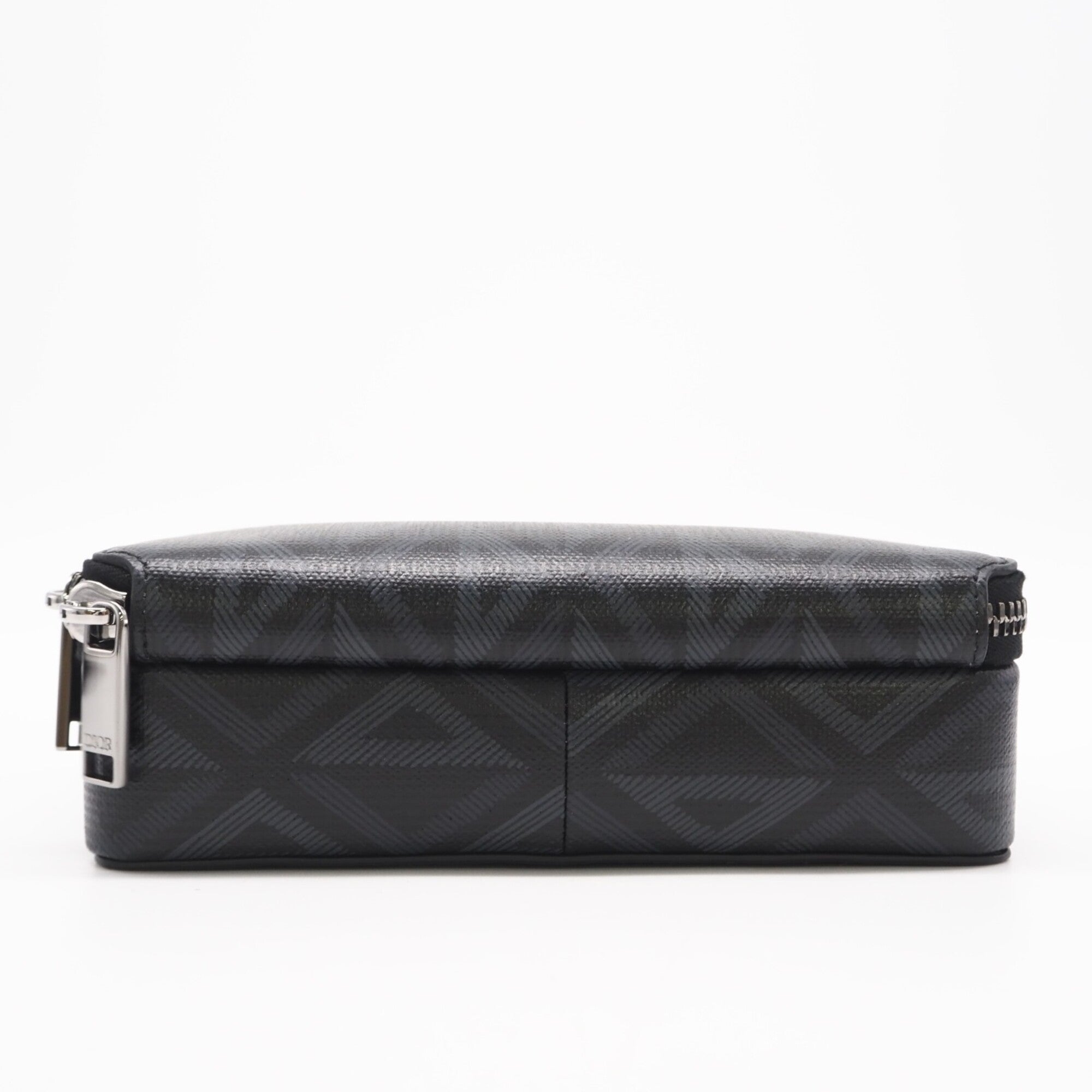 Christian Dior CD Diamond Messenger Pouch 2ESBC119 Shoulder Bag Black Gray Leather Women's — New - Store Return