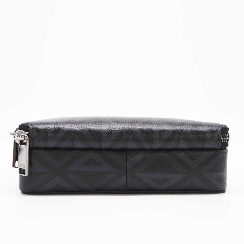 Christian Dior CD Diamond Messenger Pouch 2ESBC119 Shoulder Bag Black Gray Leather Women's — New - Store Return