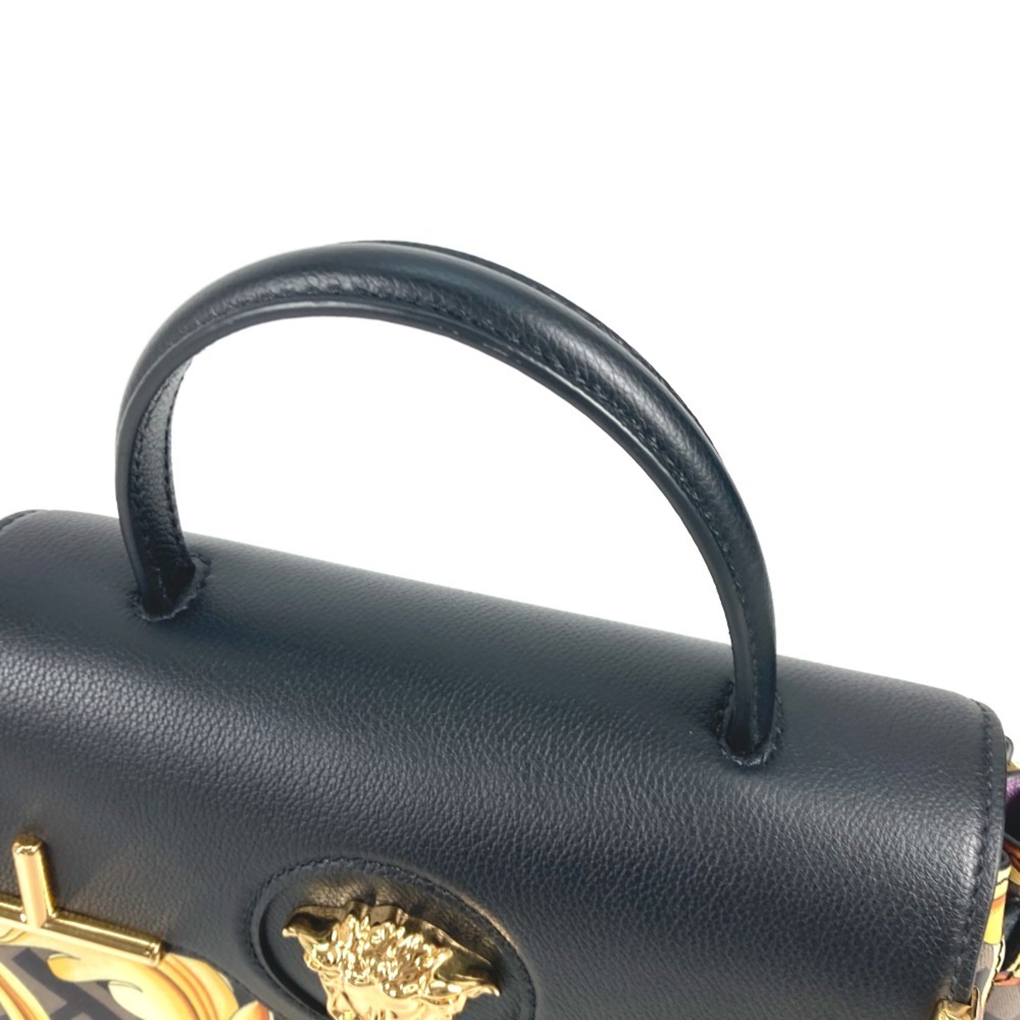 FENDI Versace collaboration VERSACE La Medusa satchel bag Zucca FENDACE Fenderche shoulder handbag leather ladies brown — New - Store Return