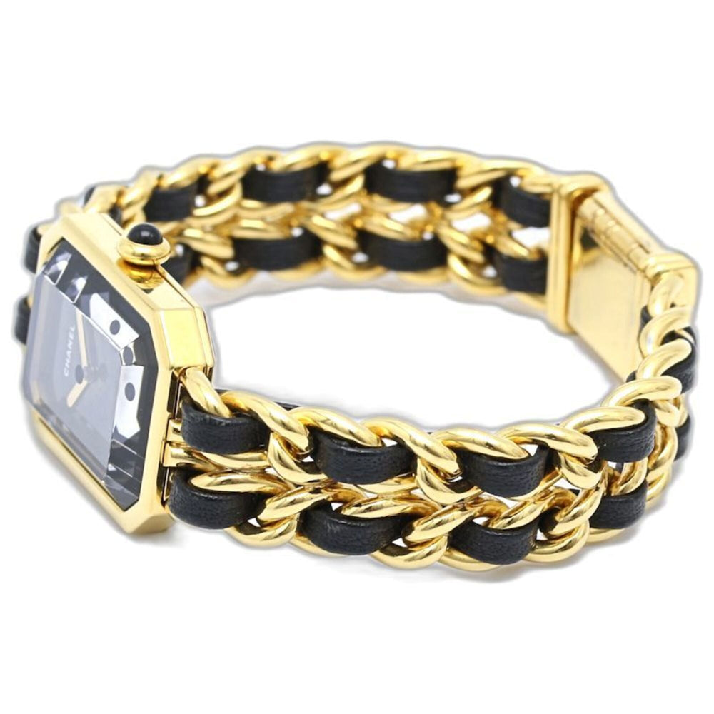 CHANEL Premiere Women's Watch, Size M, H0001 483011002, Gold Plated (GP) x Leather Strap, 130521 — Good