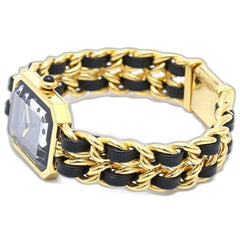 CHANEL Premiere Women's Watch, Size M, H0001 483011002, Gold Plated (GP) x Leather Strap, 130521 — Good