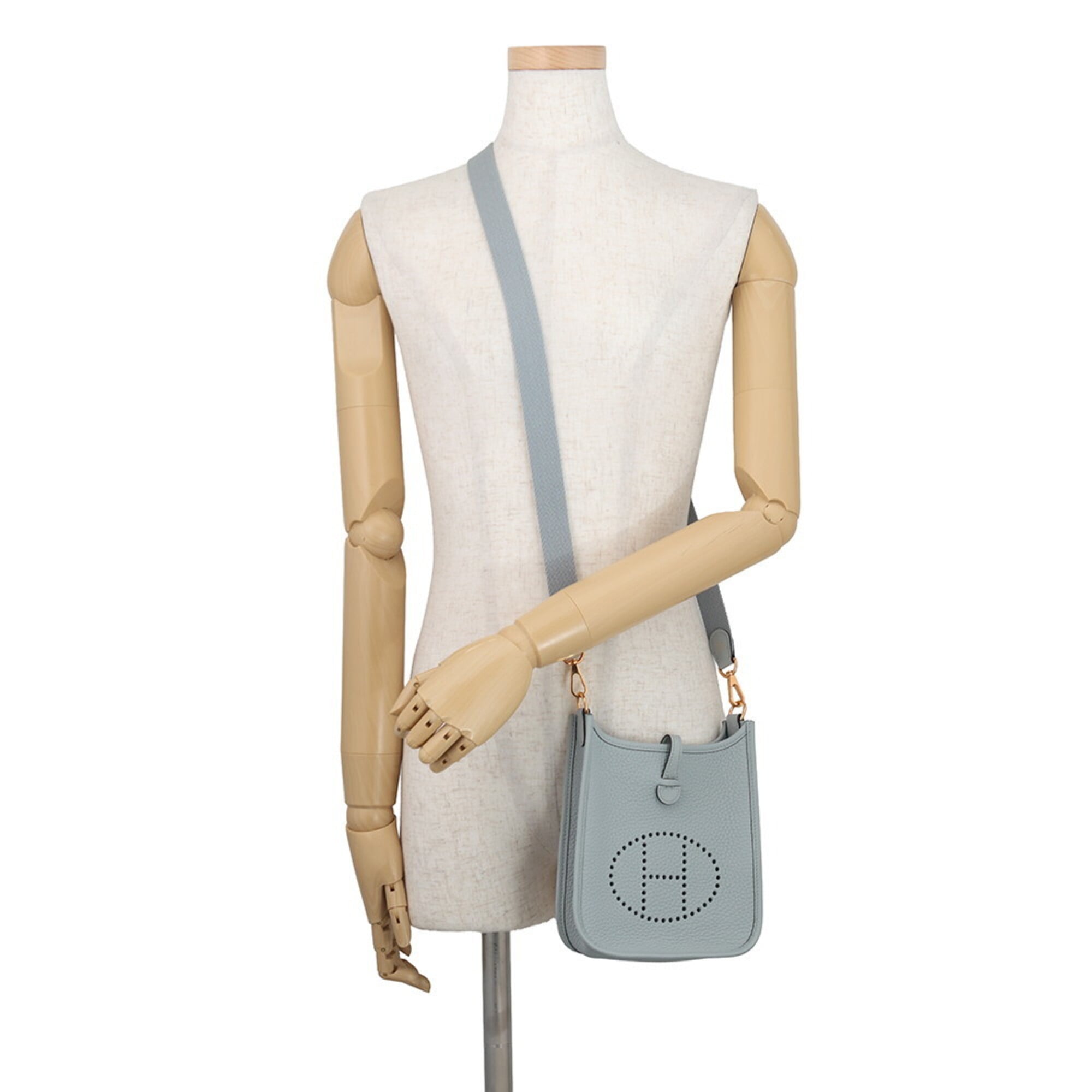 Hermes Evelyne TPM Shoulder Bag 111cm Amazon Blue Glacier Taurillon Clemence W Stamp Handbag Women's HERMES — Like New