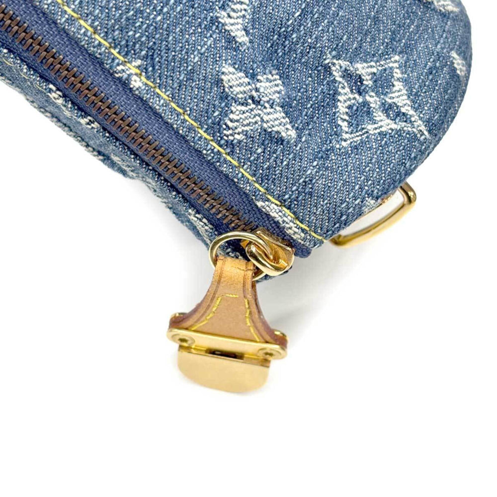 Louis Vuitton Monogram Denim Trousse Speedy GM Handbag Pouch Blue M95081 Gold Hardware — Like New