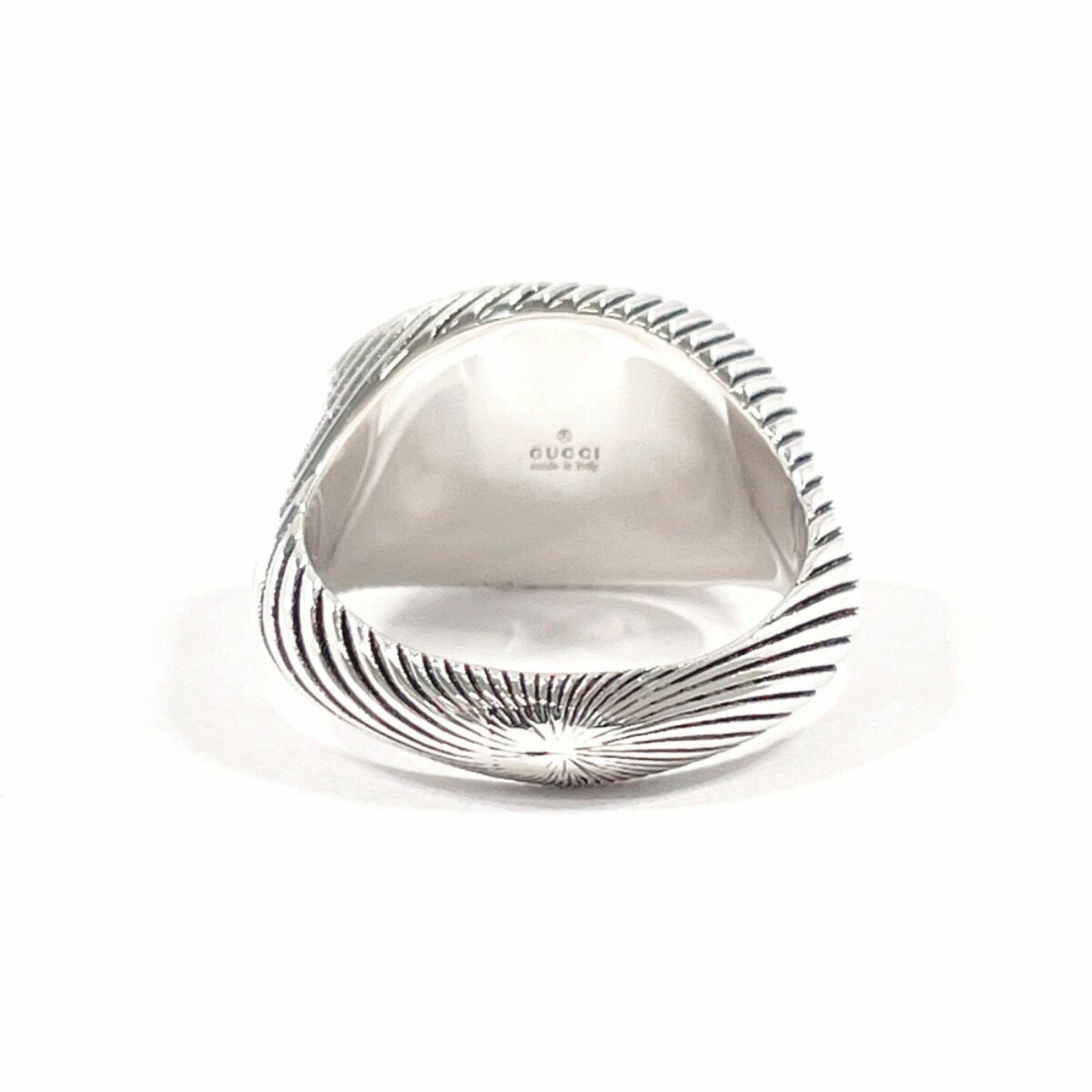 GUCCI Double G Twist Ring, 925 Sterling Silver, Size 14, Unisex