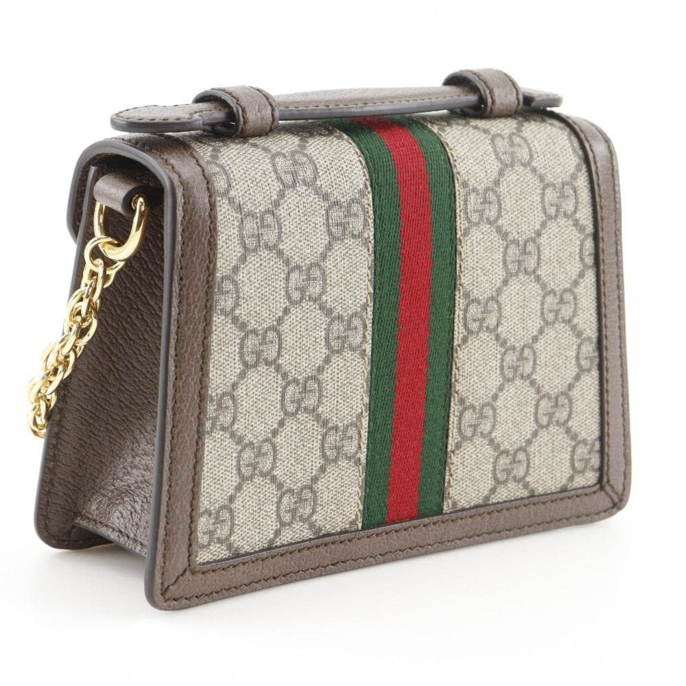 Gucci Ophidia Shoulder Bag, Sherry Line Mini Chain 696180, GG Supreme Canvas, Brown, 2-way, Flap, Women's — Like New