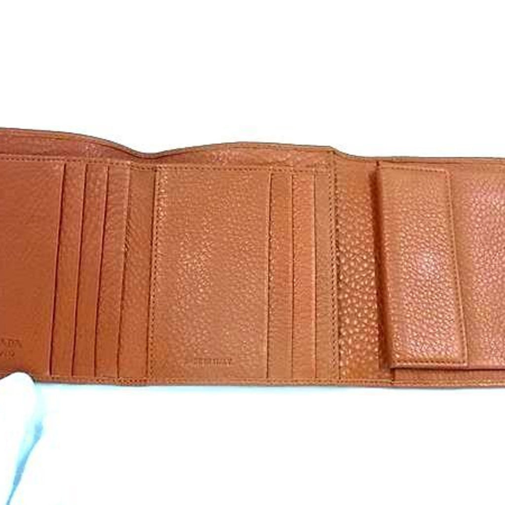 PRADA Prada Wallet 1M0176 Brown Leather Women's Tri-fold